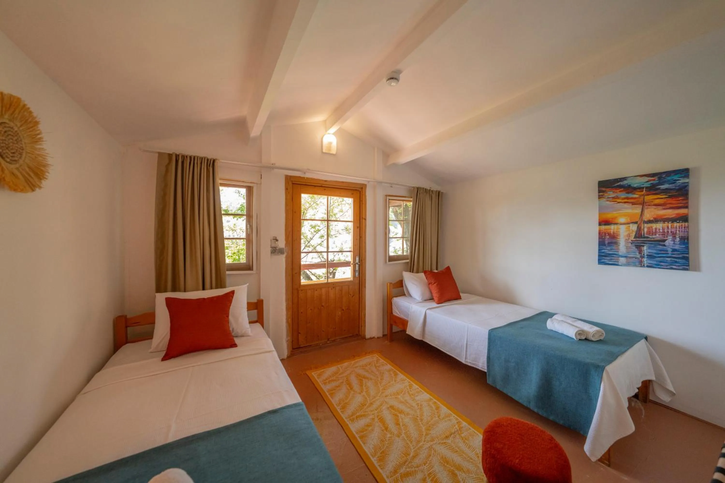 Bed in La Dia Hotel Faralya