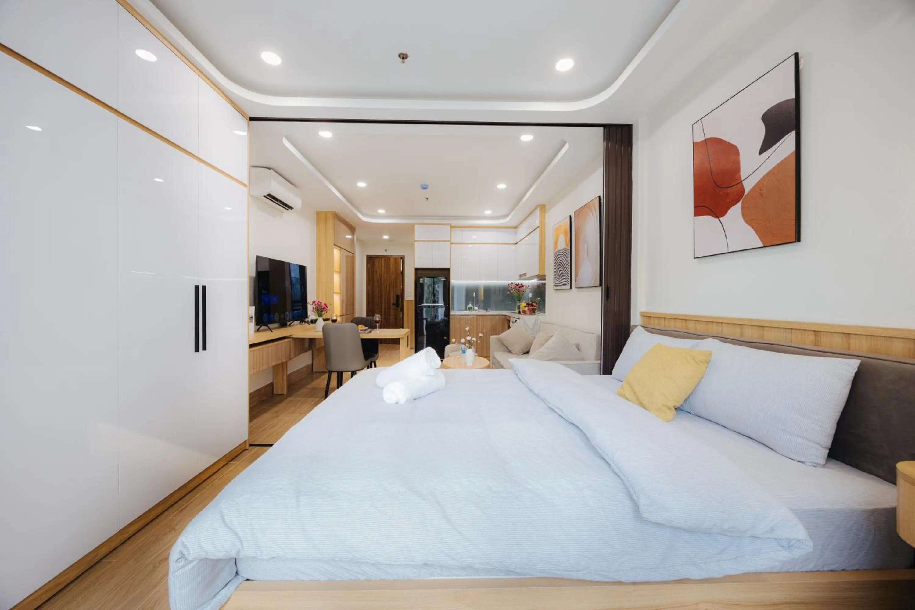 Bed in Wisteria Apartment Hanoi