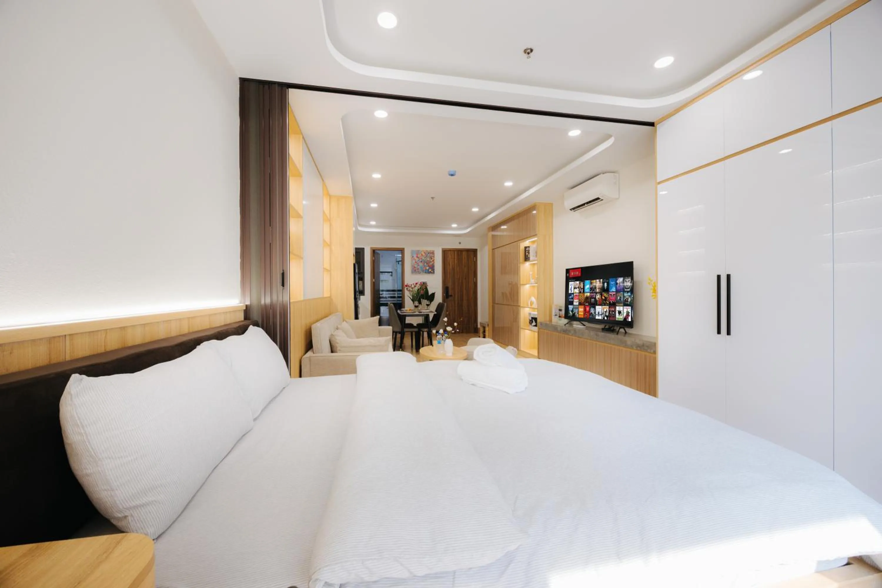 Bed in Wisteria Apartment Hanoi