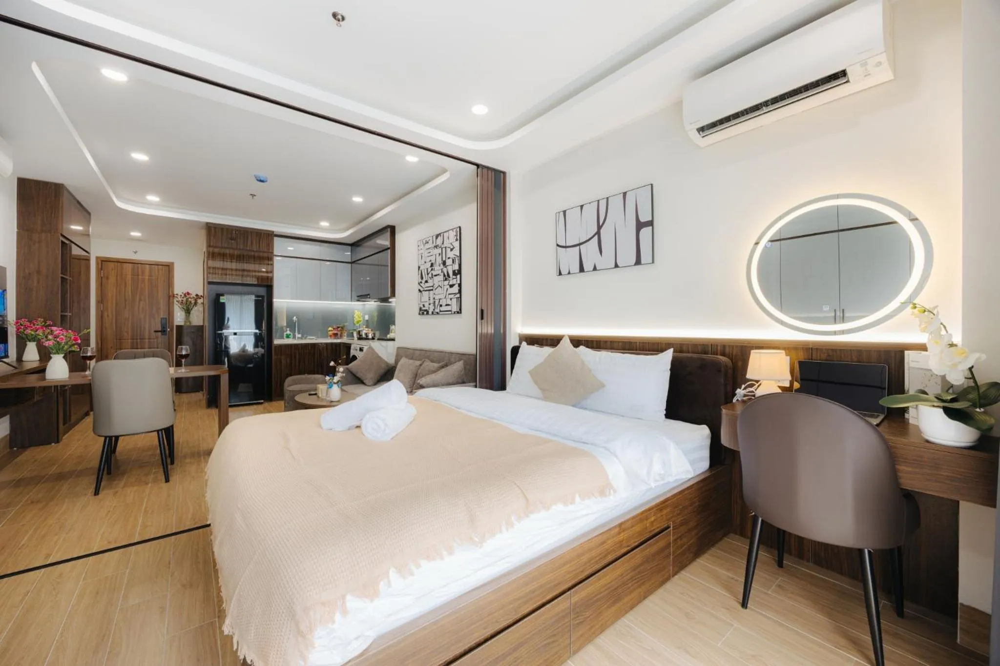 Bed in Wisteria Apartment Hanoi