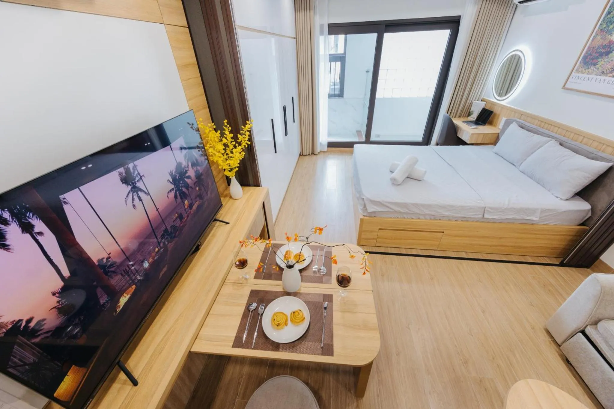 Bed in Wisteria Apartment Hanoi