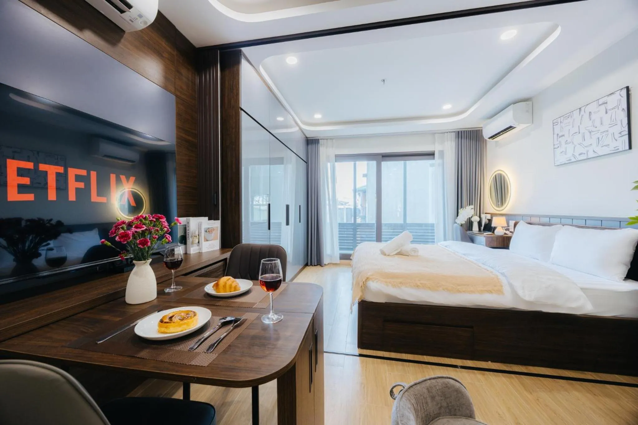 Bed in Wisteria Apartment Hanoi