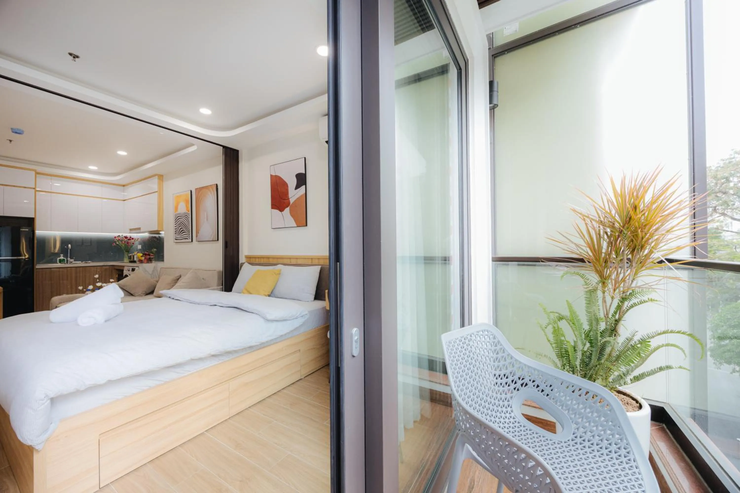 Bed in Wisteria Apartment Hanoi