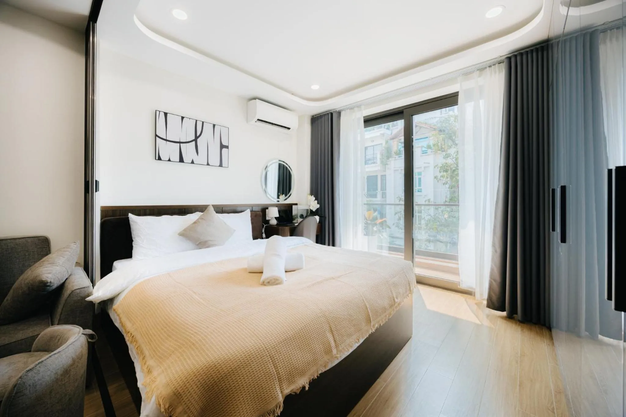 Bed in Wisteria Apartment Hanoi