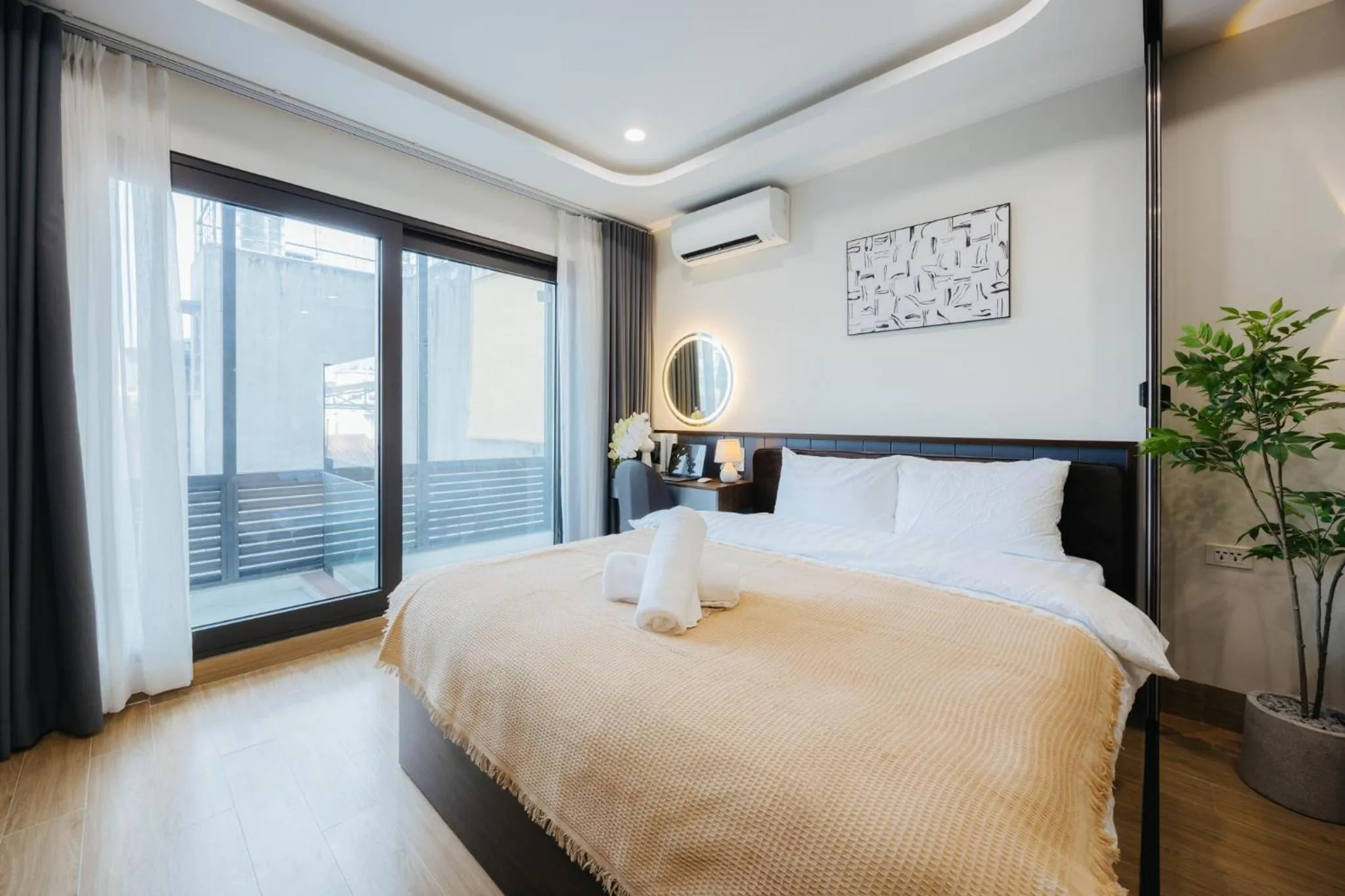 Bed in Wisteria Apartment Hanoi