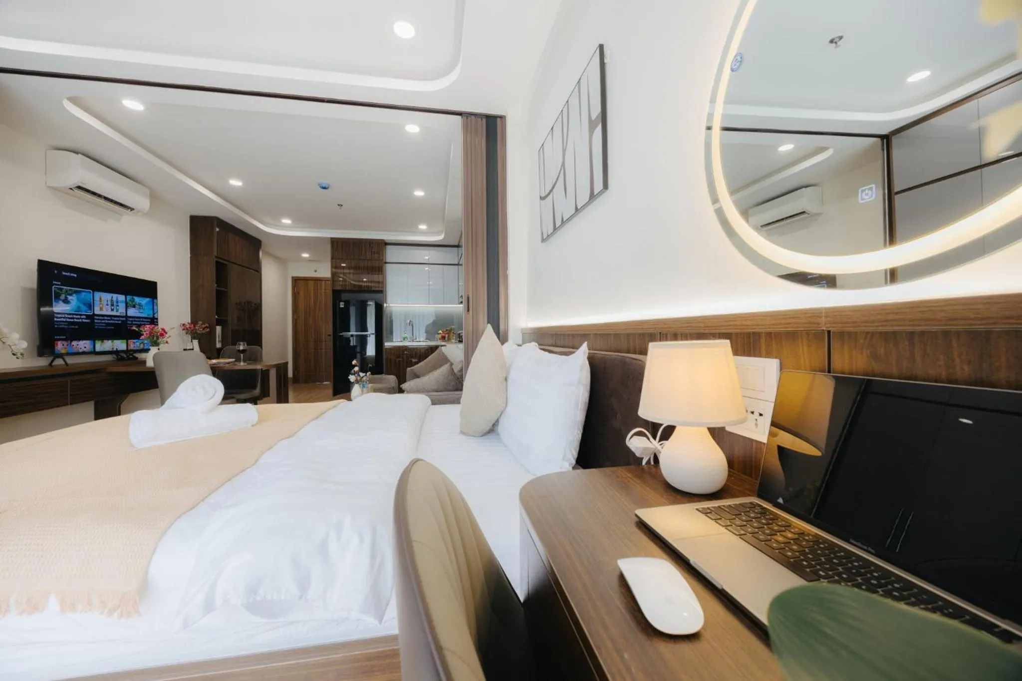 Bed in Wisteria Apartment Hanoi