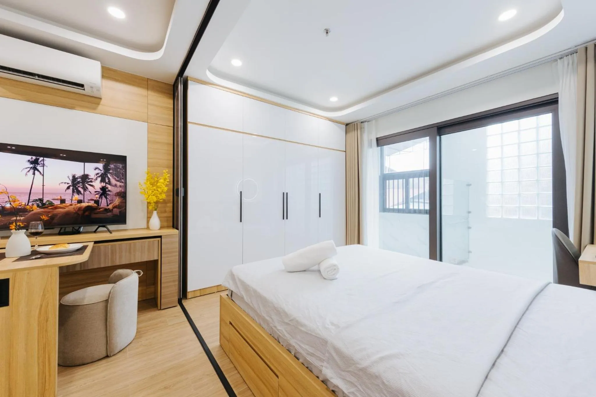 Bed in Wisteria Apartment Hanoi