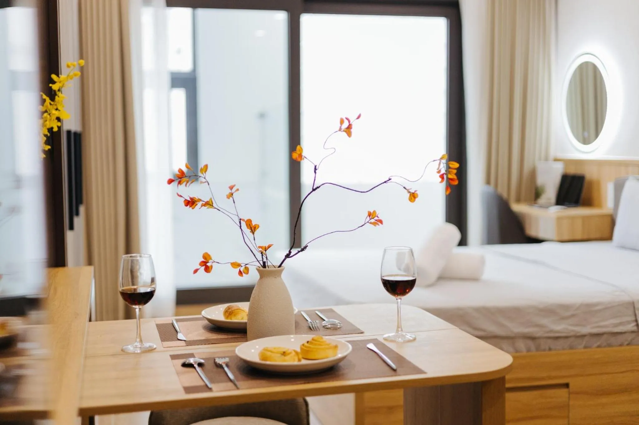 Bed in Wisteria Apartment Hanoi
