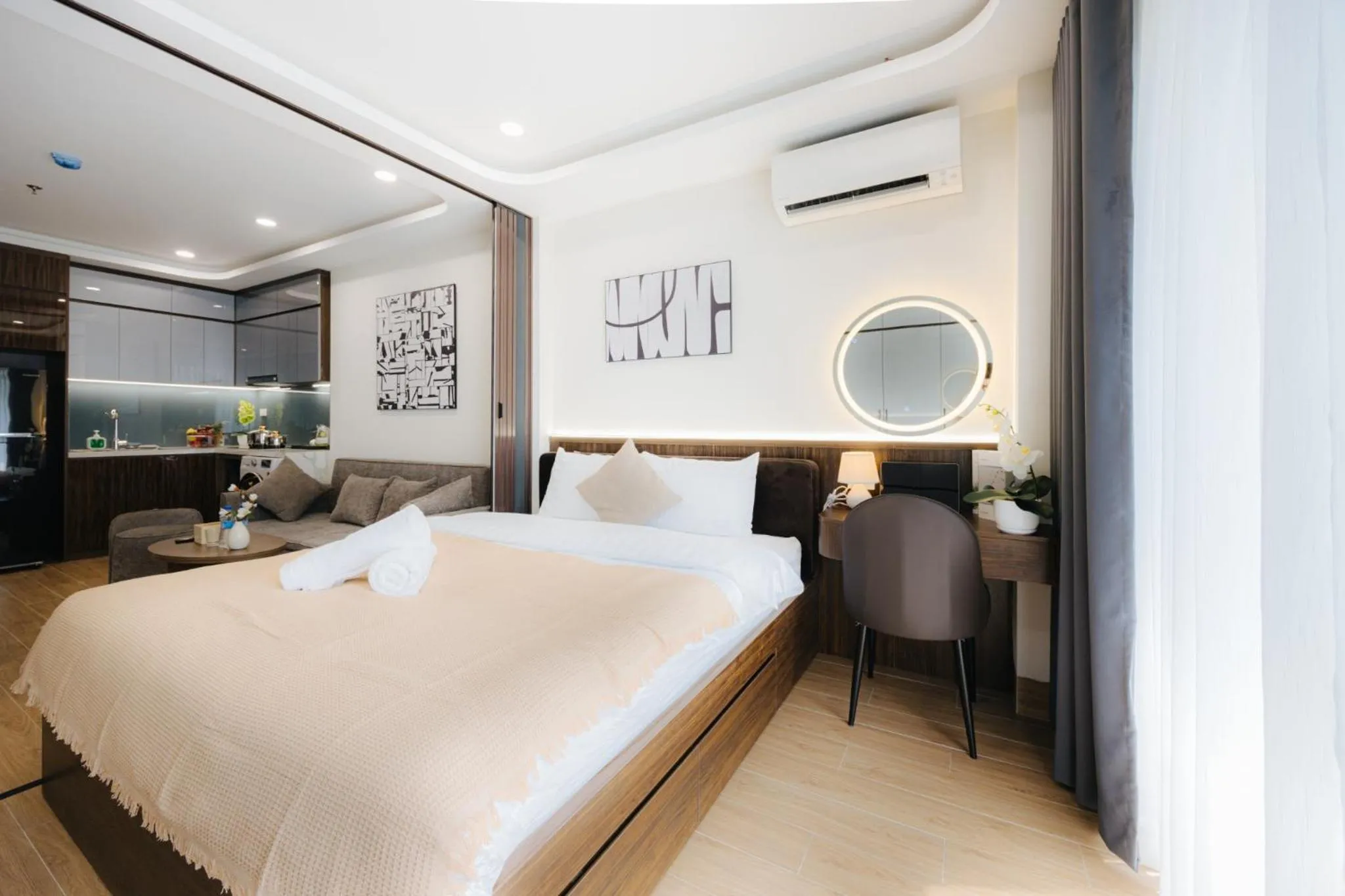 Bed in Wisteria Apartment Hanoi