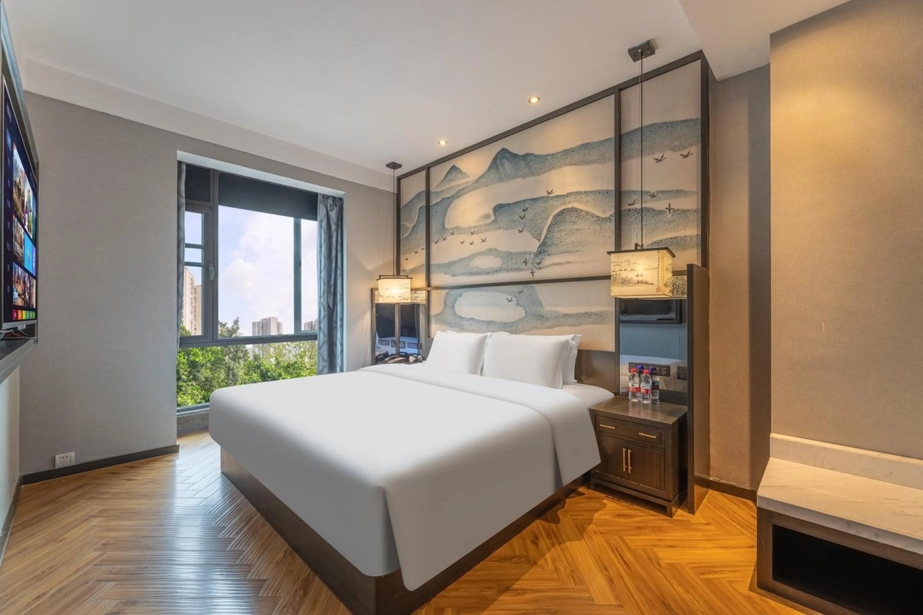 Bedroom, Bed in Guangzhou Baiyun Airport Orange Crystal Hotel