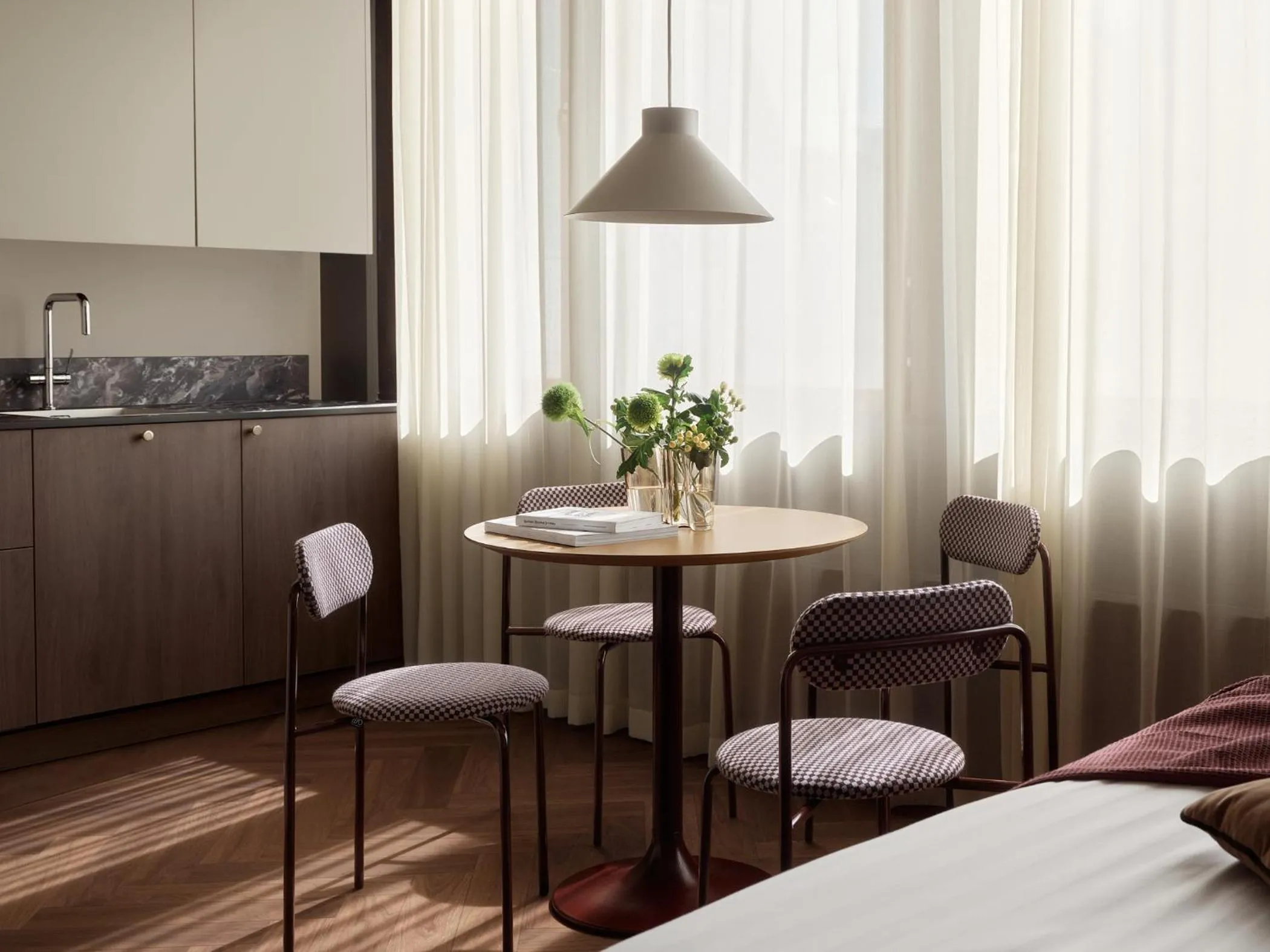 Dining area, Bed in Bob W Helsinki Kamppi