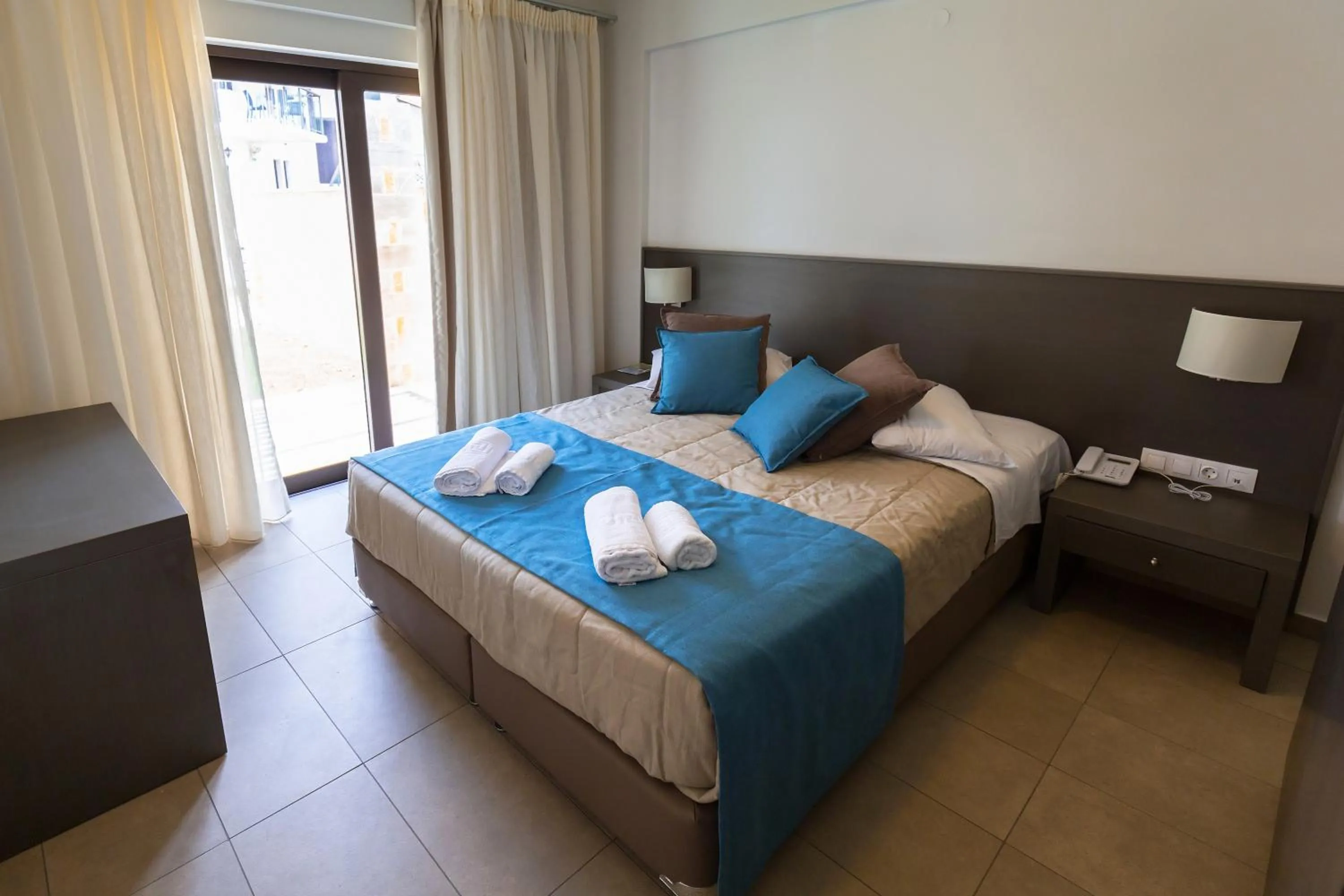 Bed in Ledra Maleme Hotel