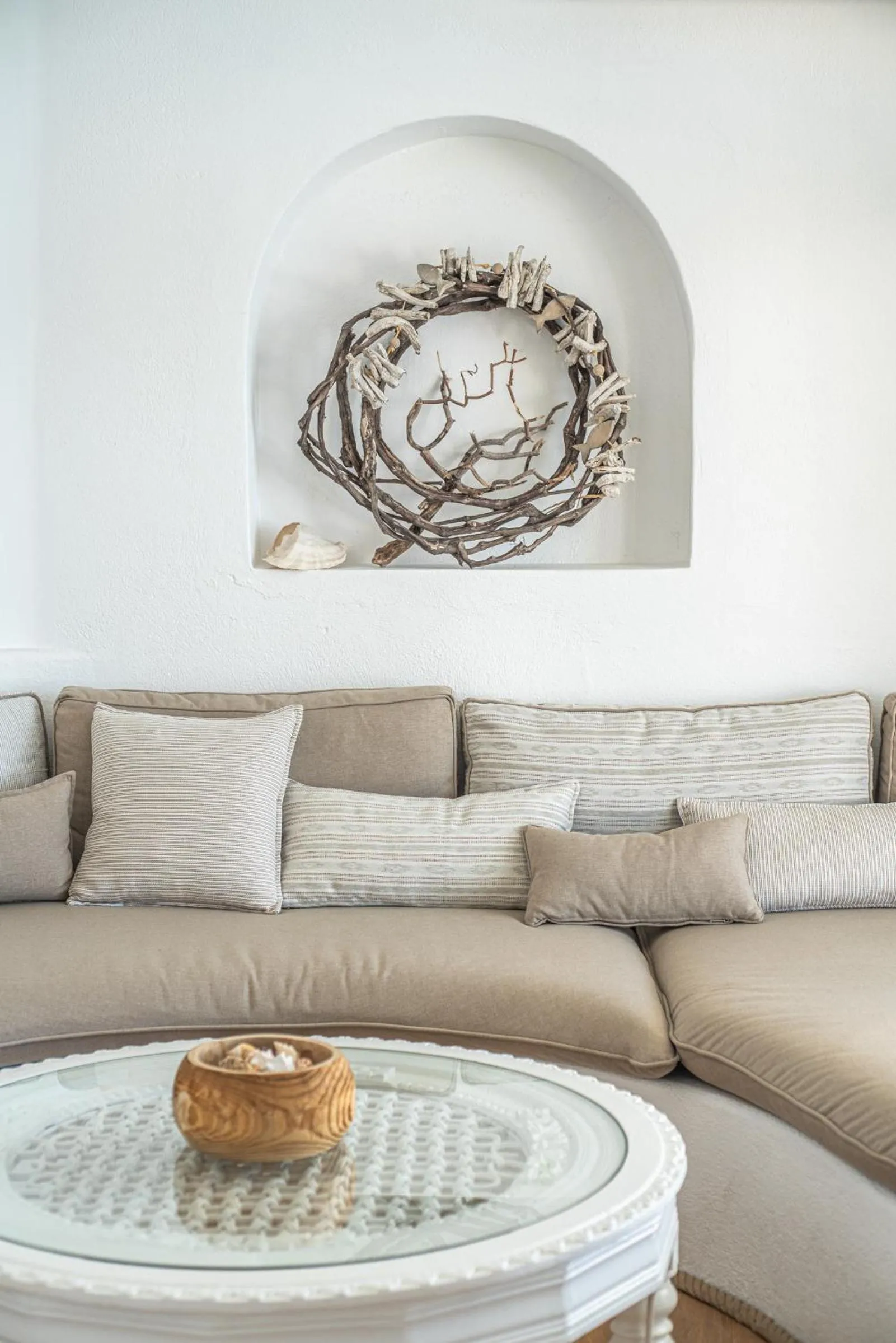 Living room in Ode Villa Oia Caldera & Sunset View
