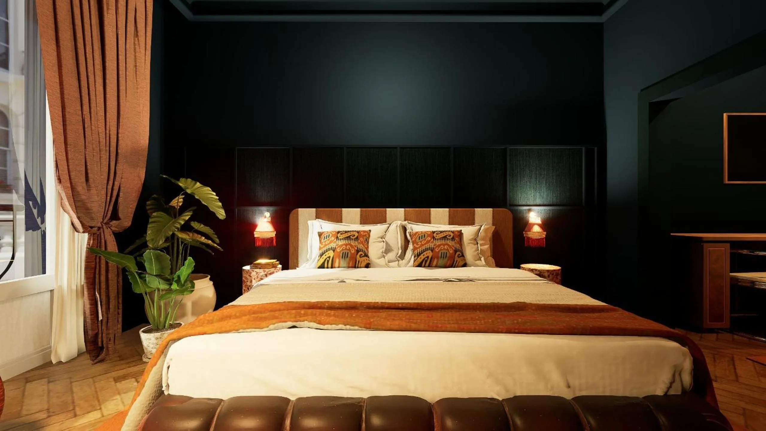 Photo of the whole room, Bed in Nômade Temple Madrid