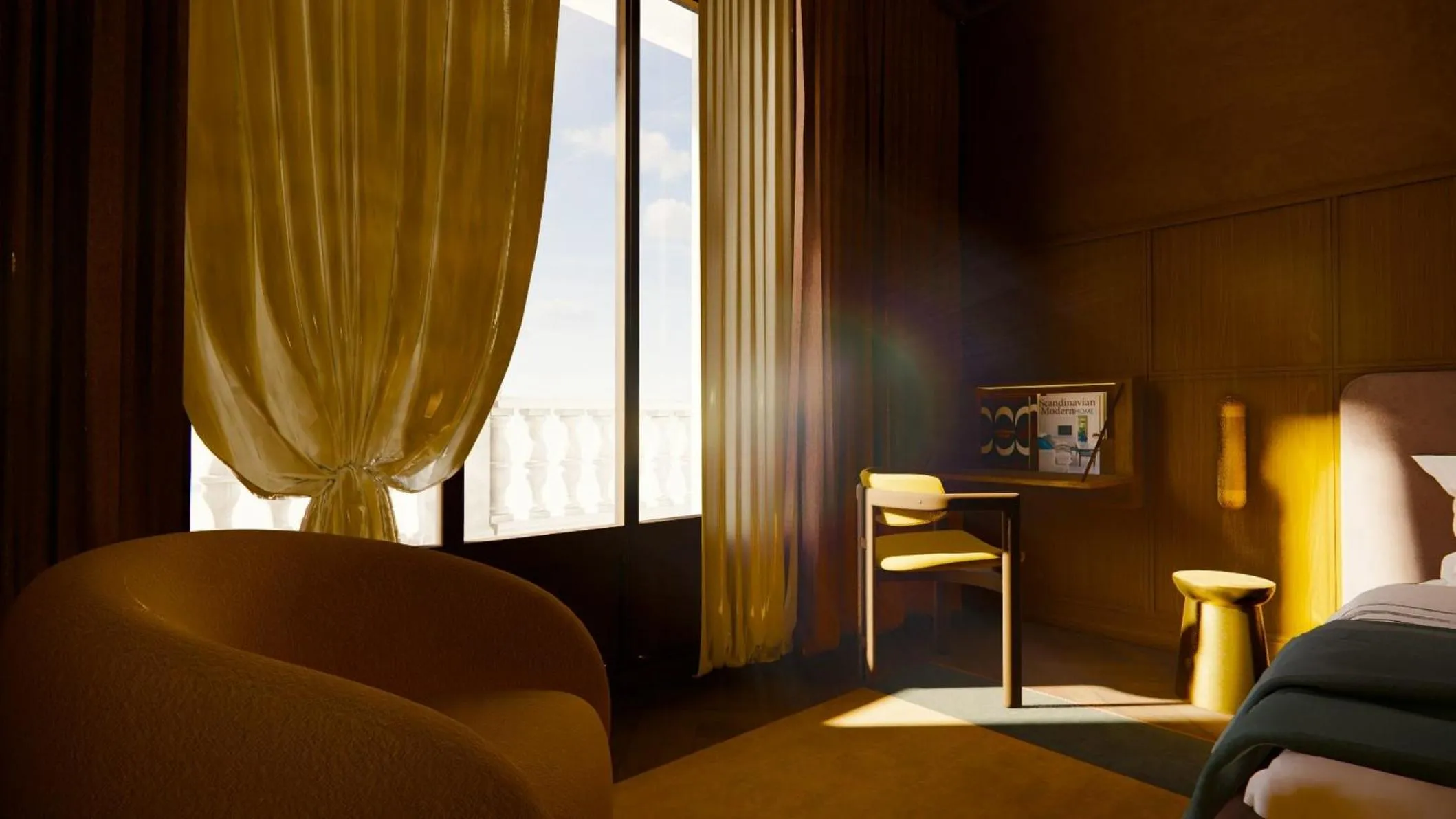 Photo of the whole room, Bed in Nômade Temple Madrid