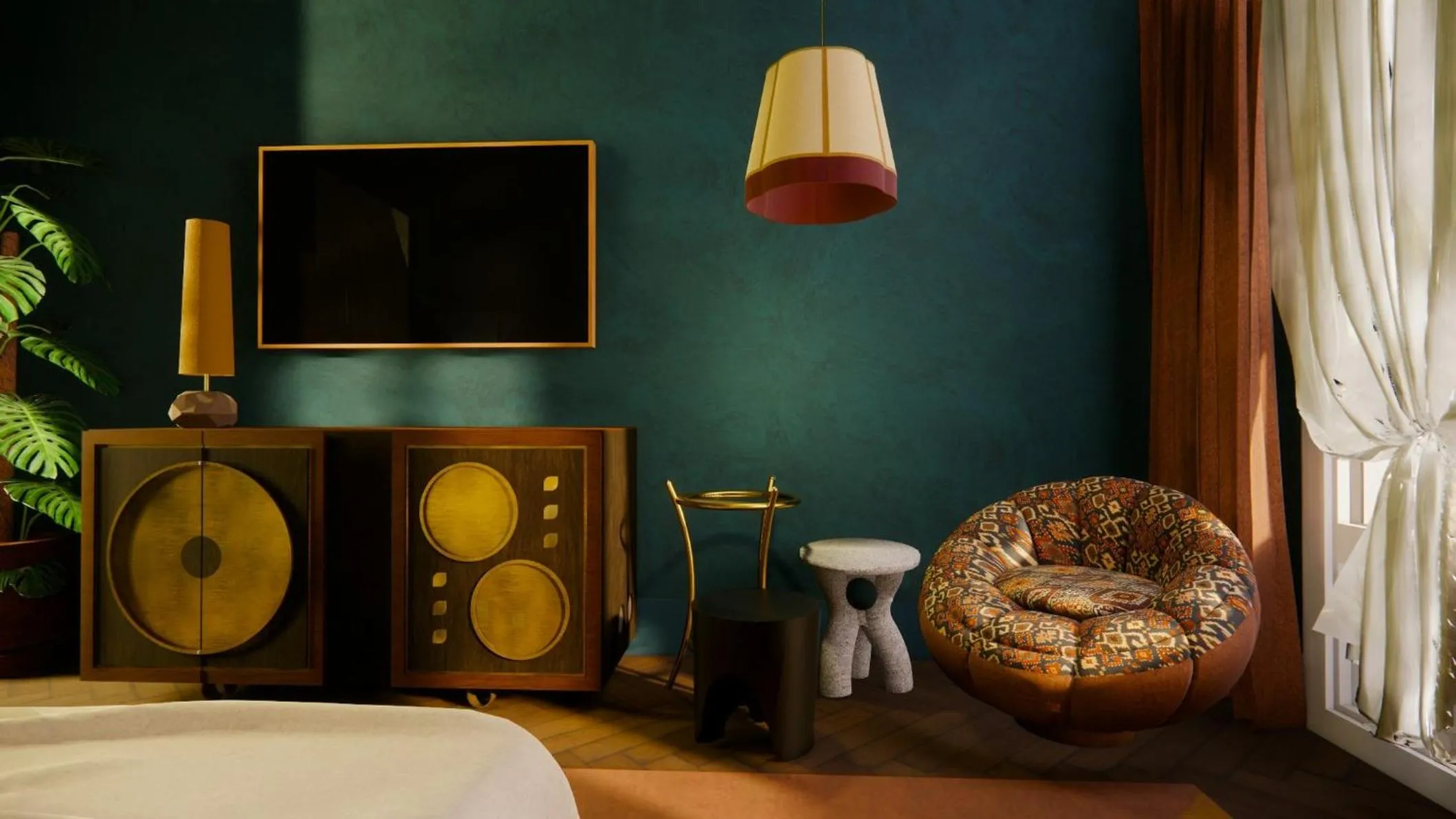 Photo of the whole room, Bed in Nômade Temple Madrid