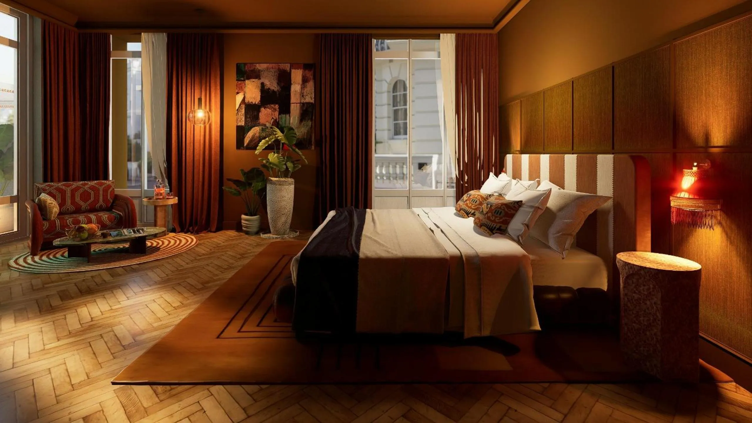 Property building, Bed in Nômade Temple Madrid
