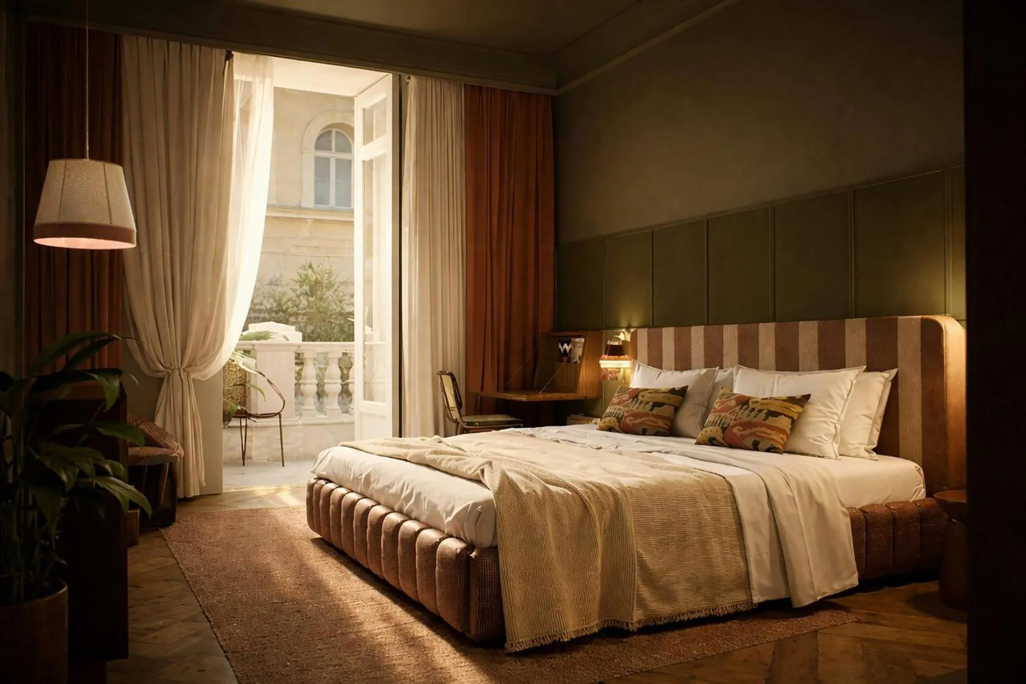 Photo of the whole room, Bed in Nômade Temple Madrid