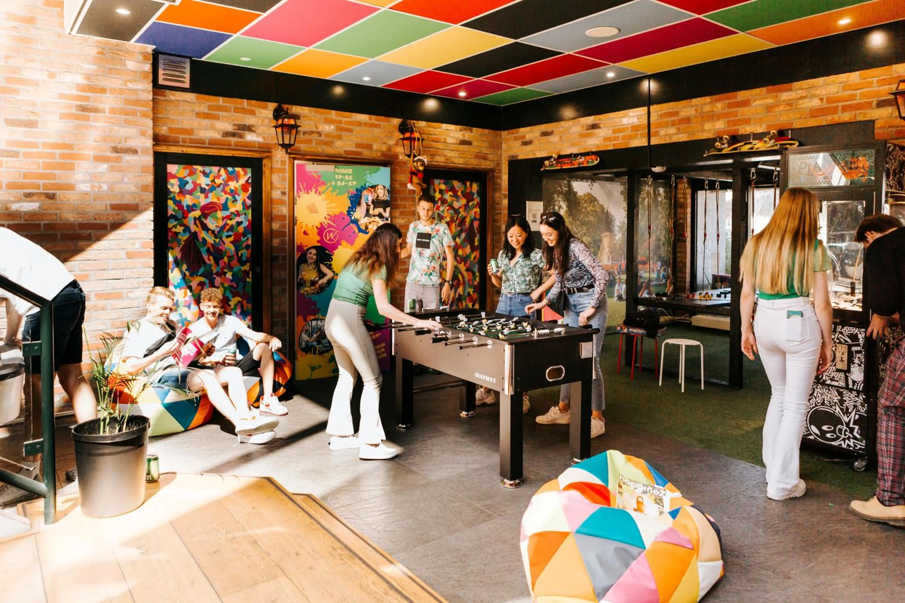 People in Amsterdam Teleport Hotel