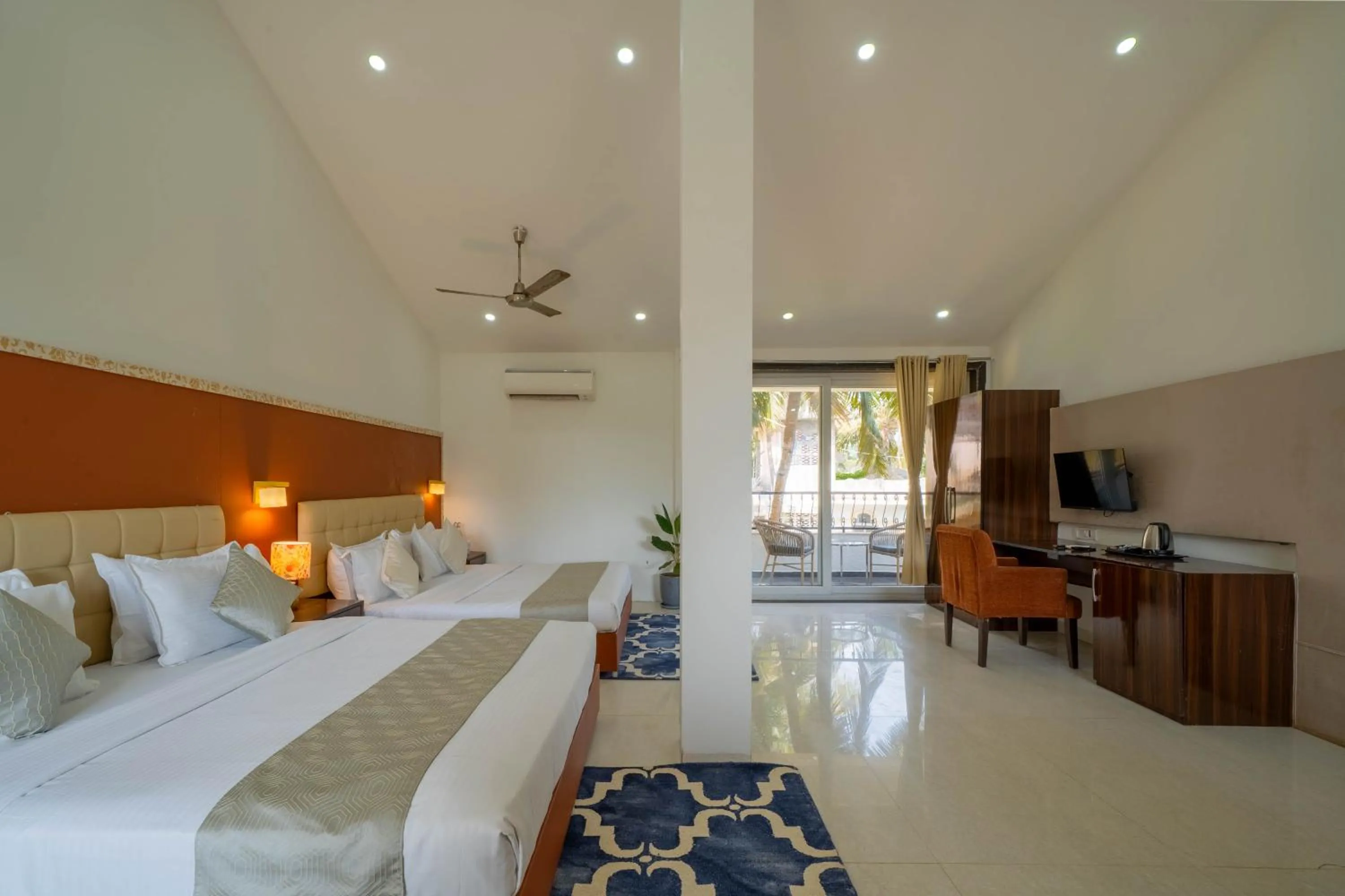 Bed in Perfectstayz Premium Goa Continental Baga