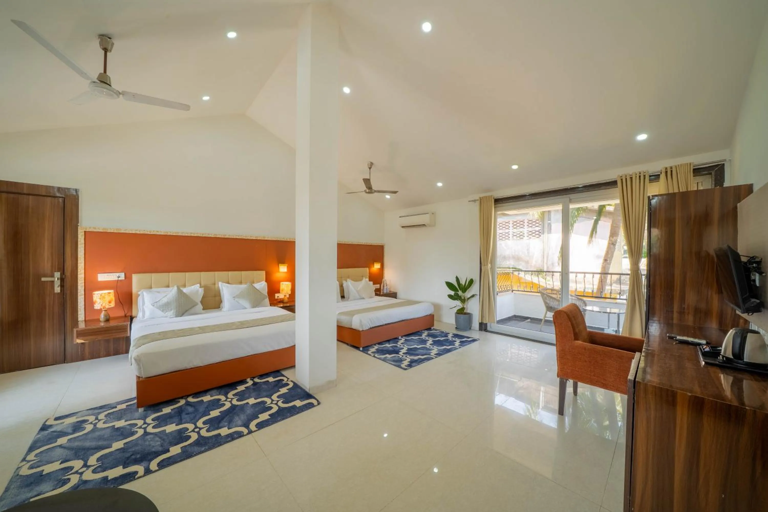 Bed in Perfectstayz Premium Goa Continental Baga