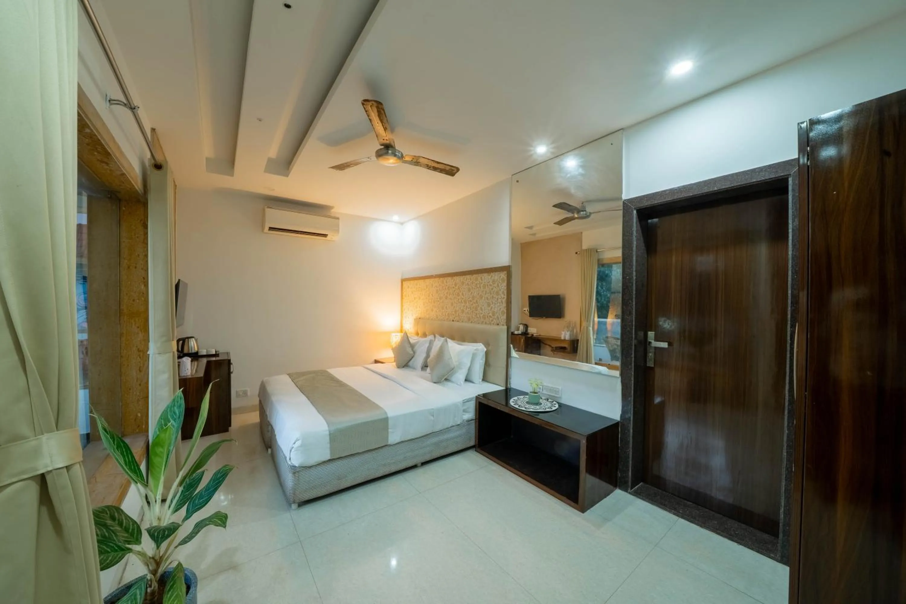 Bed in Perfectstayz Premium Goa Continental Baga
