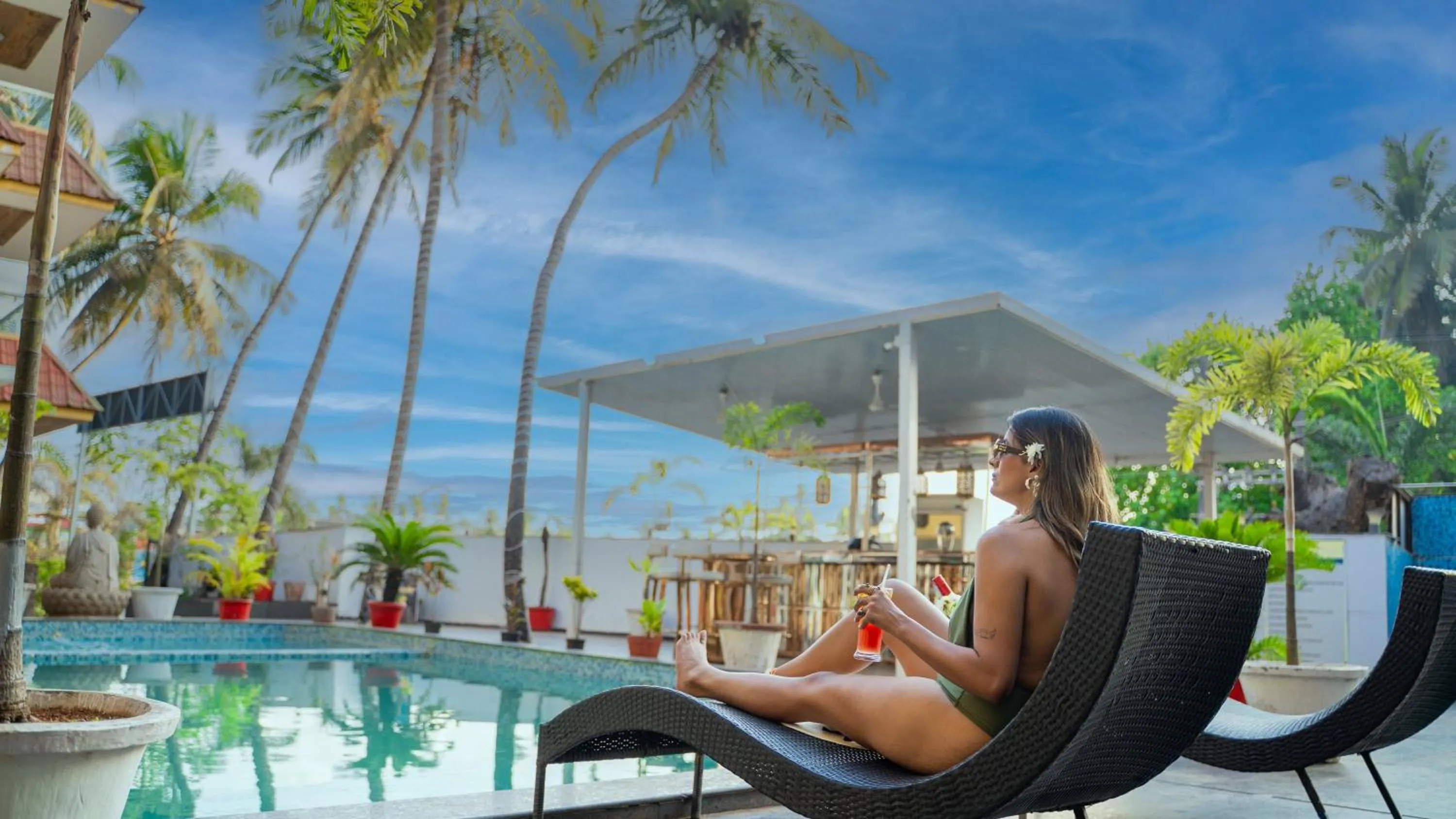 Pool view in Perfectstayz Premium Goa Continental Baga