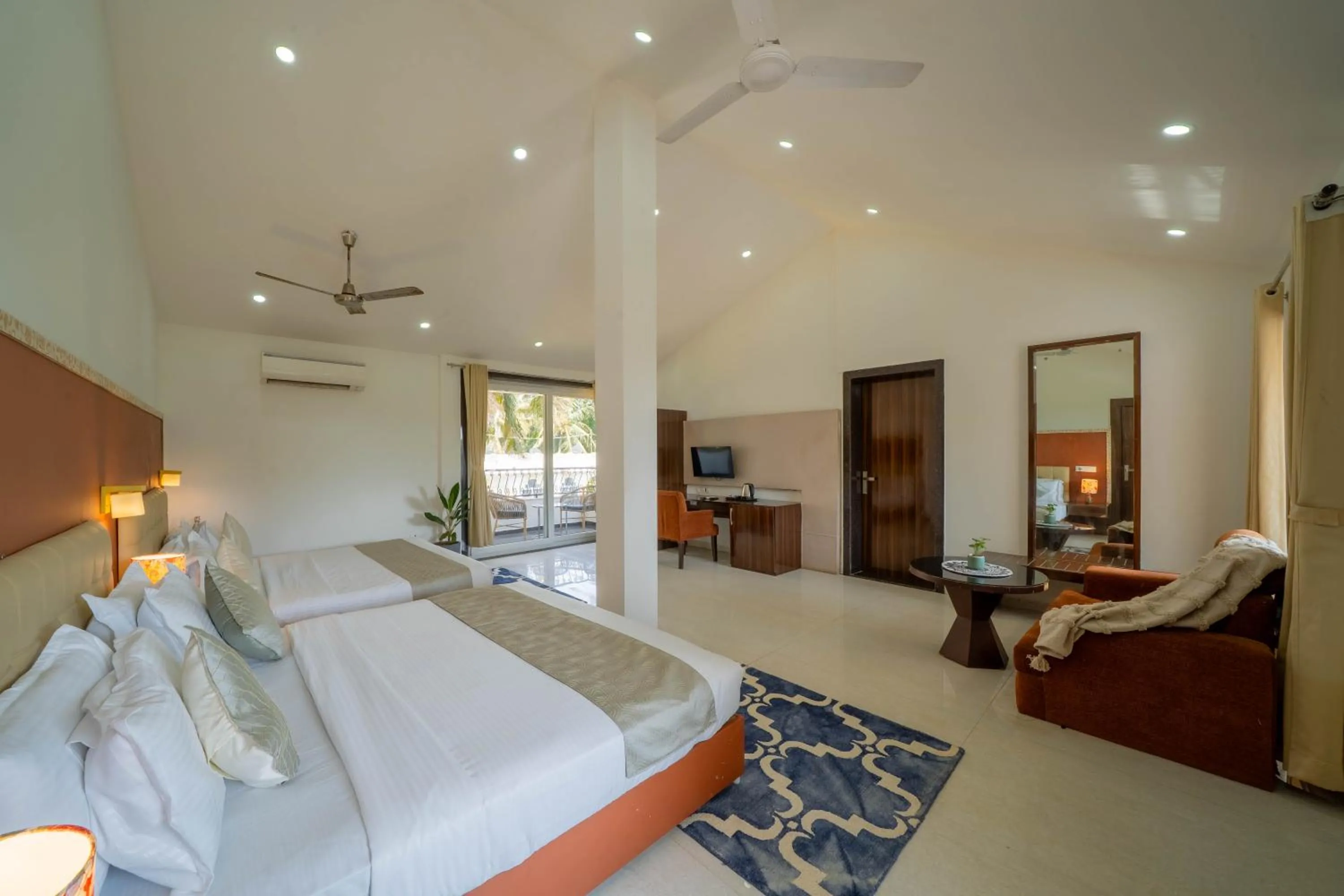 Bed in Perfectstayz Premium Goa Continental Baga