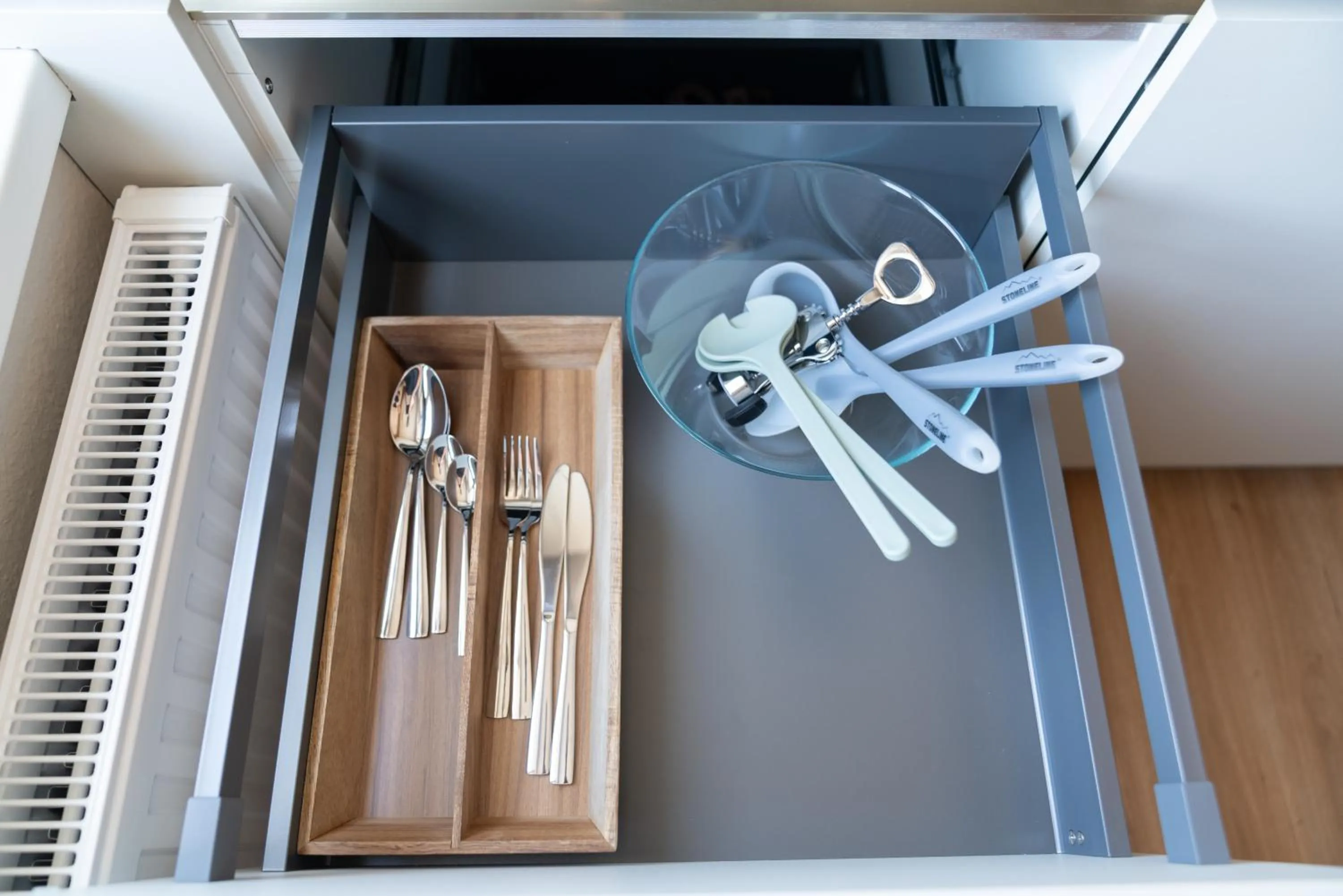 Kitchen or kitchenette in Velotique Hotel Angelika - Self-Check-in