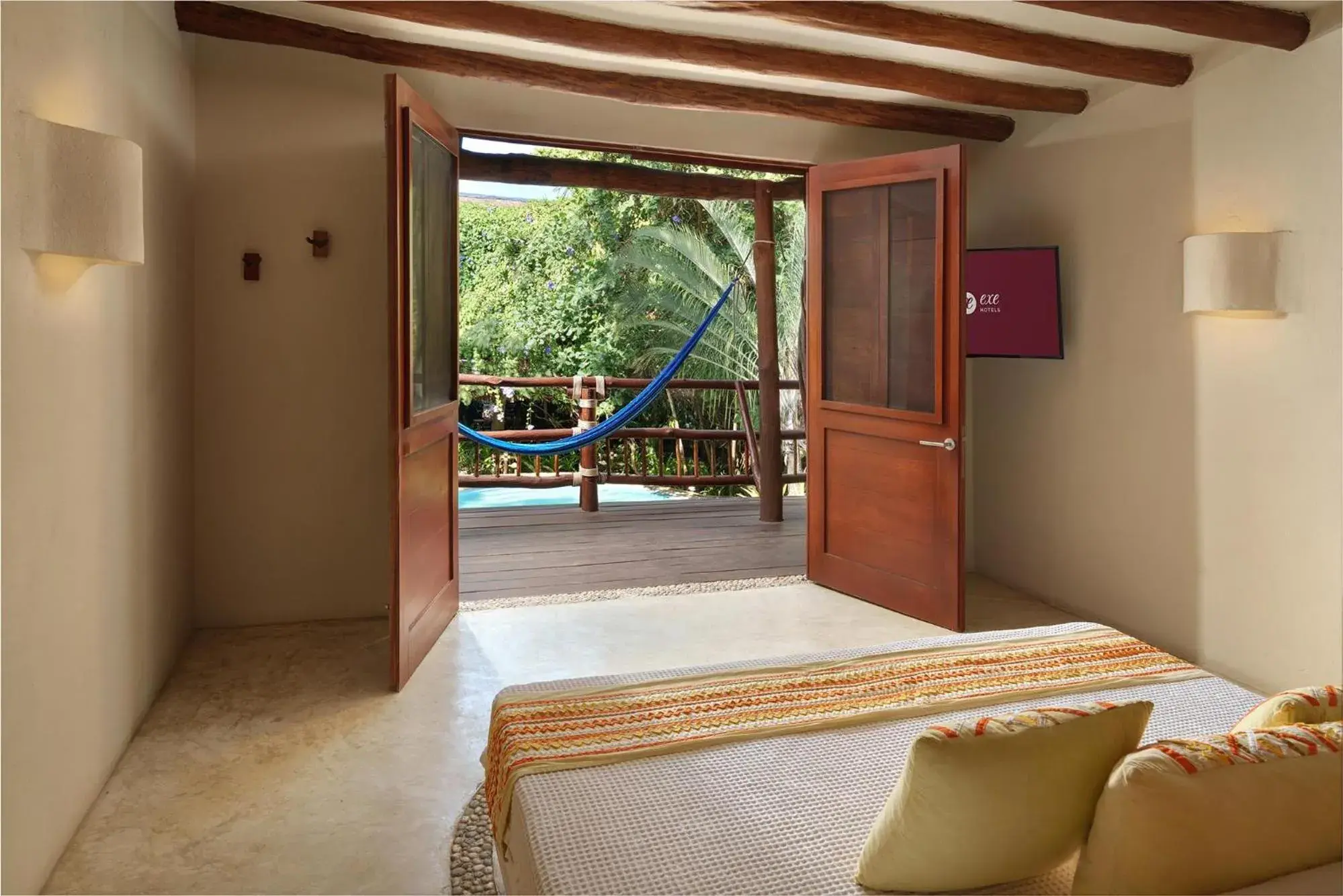 Balcony/Terrace, Bed in Exe El Pueblito Balcony/Terrace, Bed in Exe El Pueblito