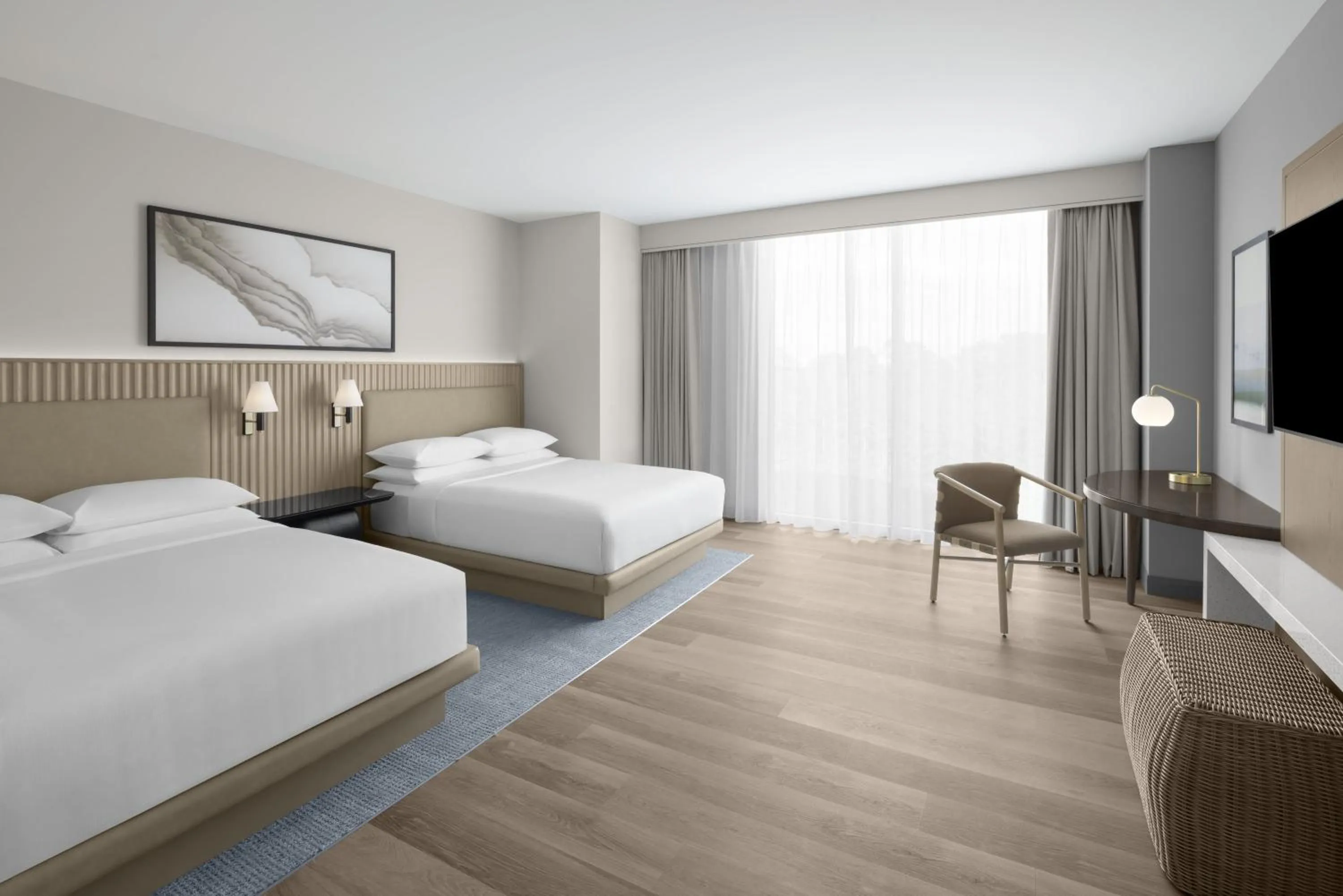 Bedroom, Bed in Hilton Jacksonville At Mayo Clinic