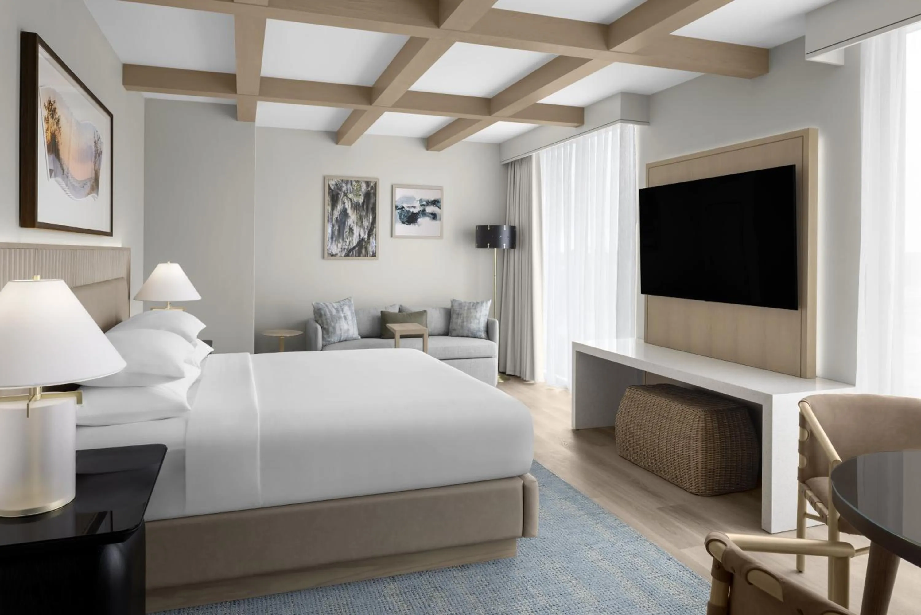 Bedroom, Bed in Hilton Jacksonville At Mayo Clinic