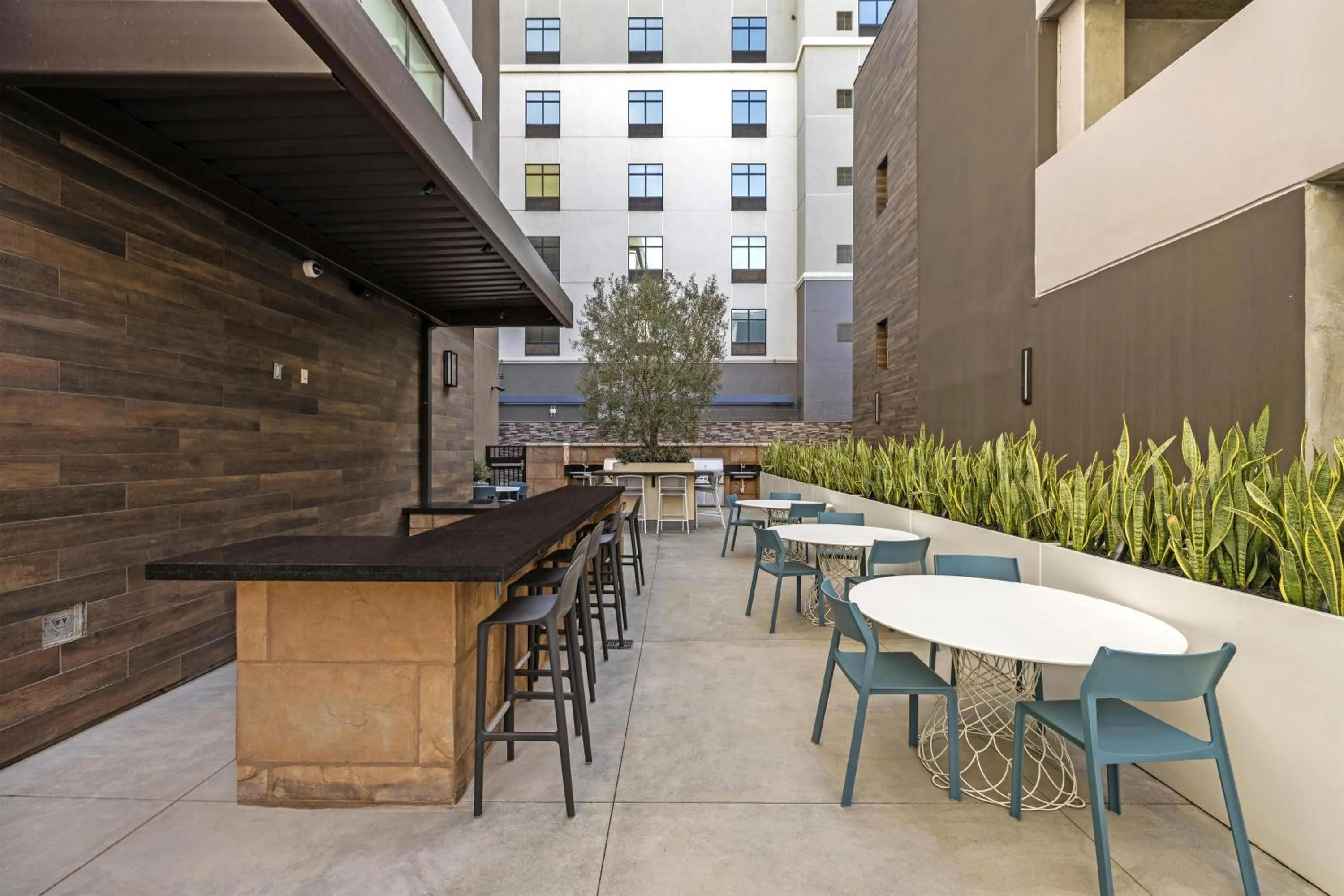 Patio in Home2 Suites By Hilton Riverside Downtown