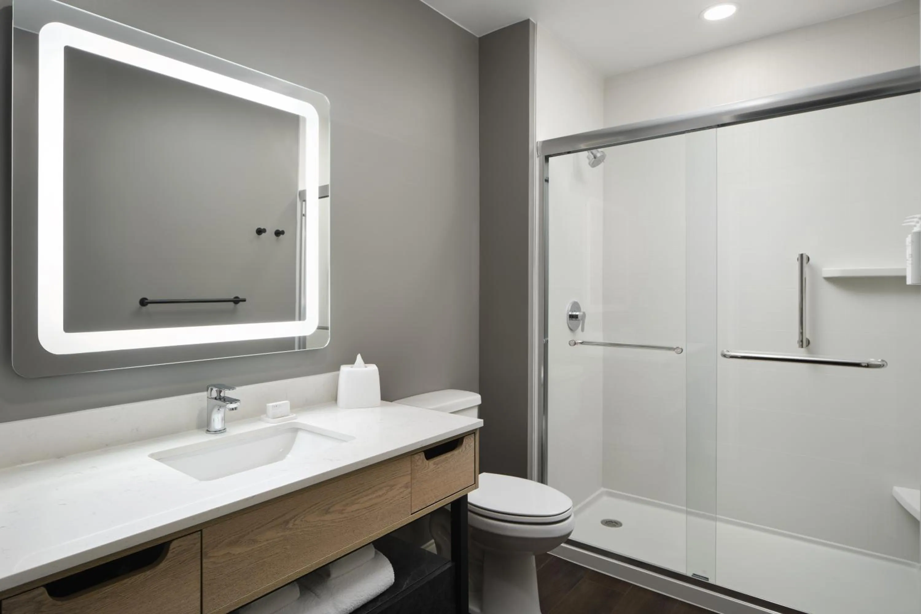 Shower in LivSmart Studios By Hilton Tullahoma