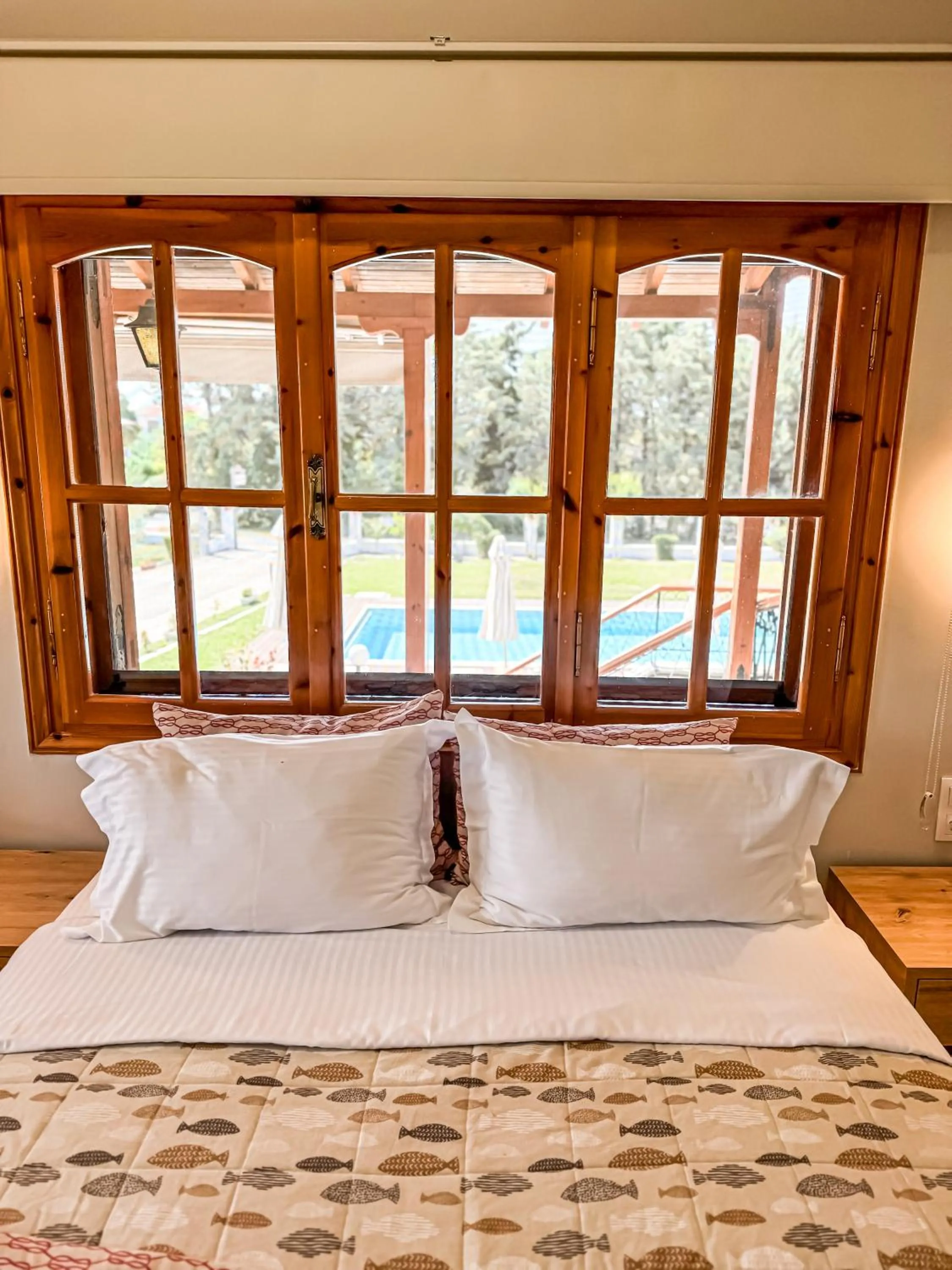 Bedroom, Bed in Kalisun Pool House by Georgalas