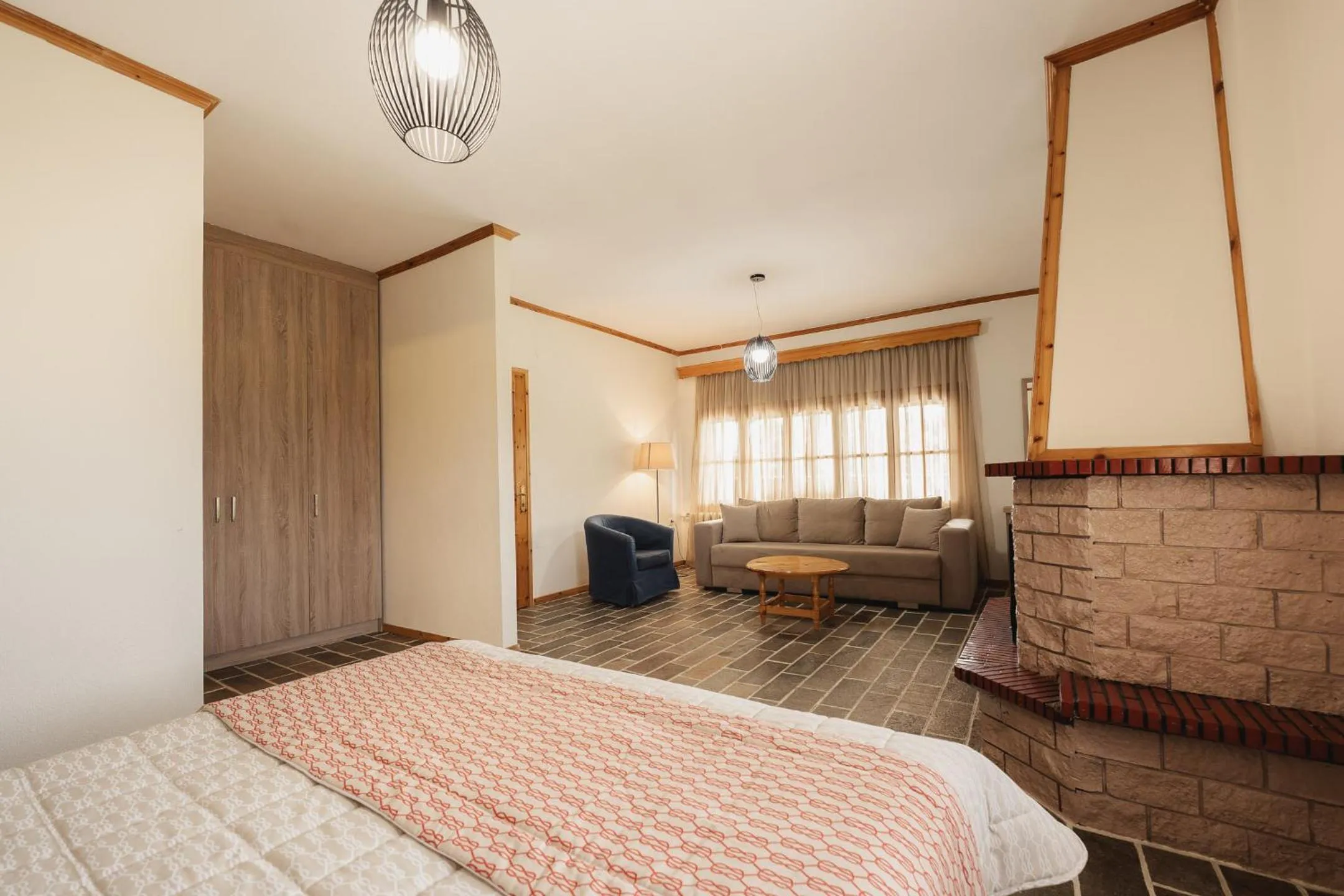 Bedroom, Bed in Kalisun Pool House by Georgalas