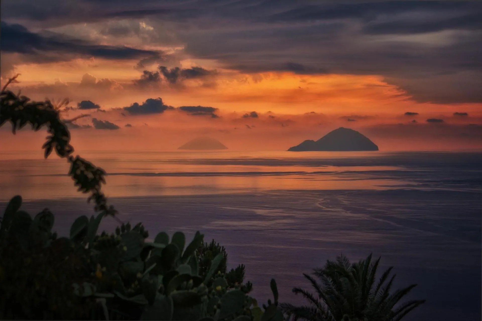 Sunset in Punta Sallustro Lipari