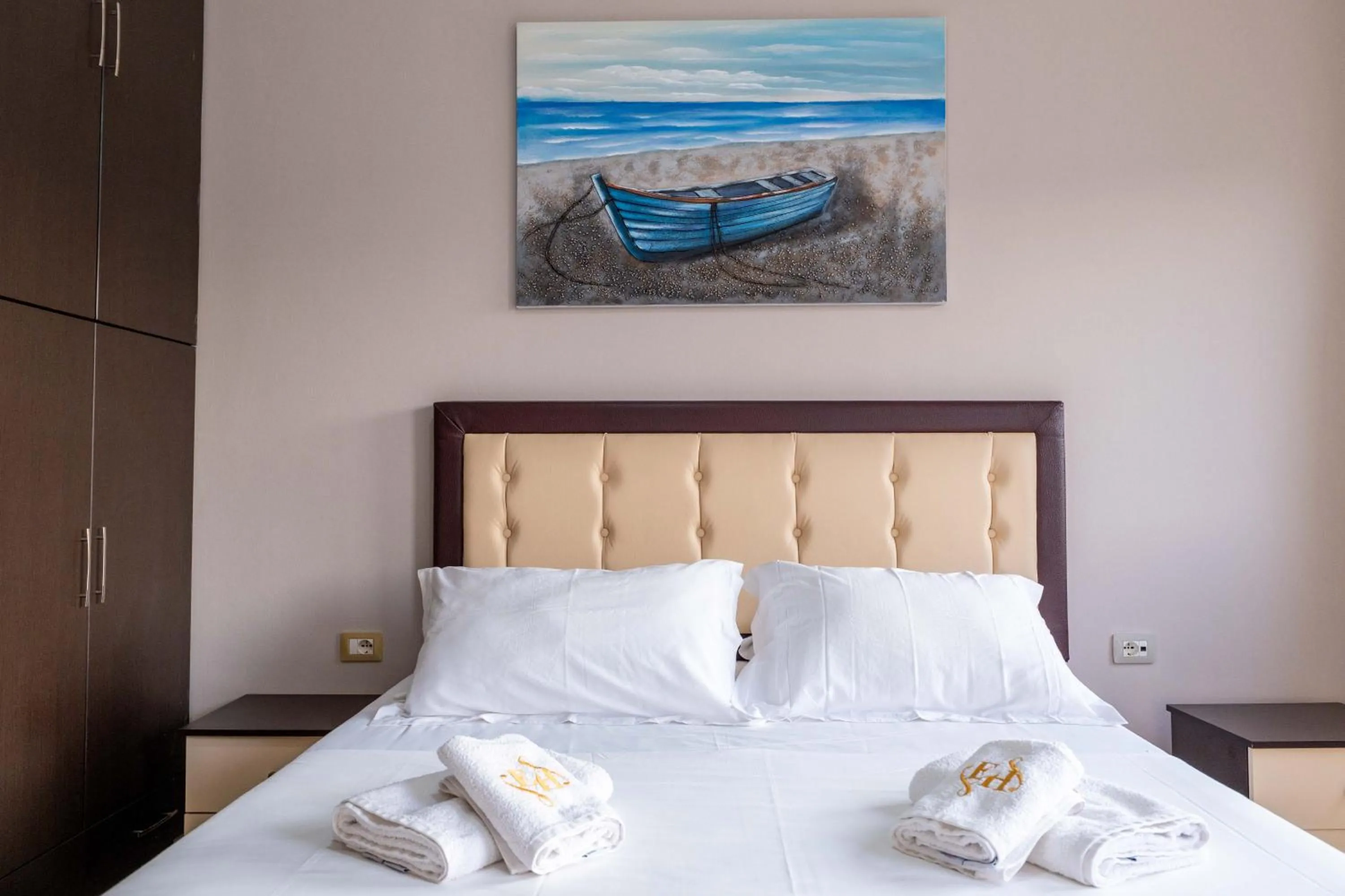 Bed in EROS HOTEL Ksamil