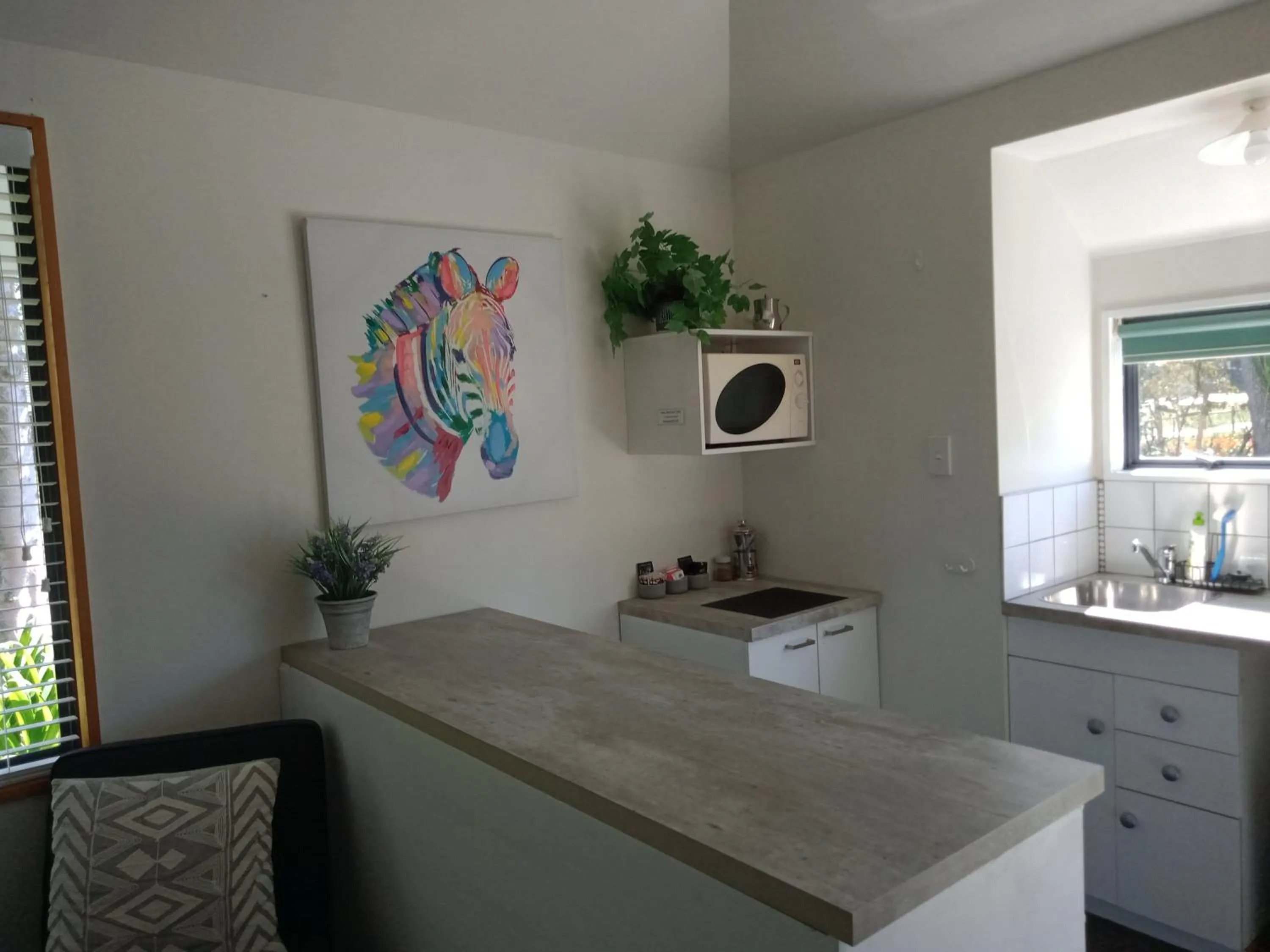 Kitchen or kitchenette in Four Peaks Motel