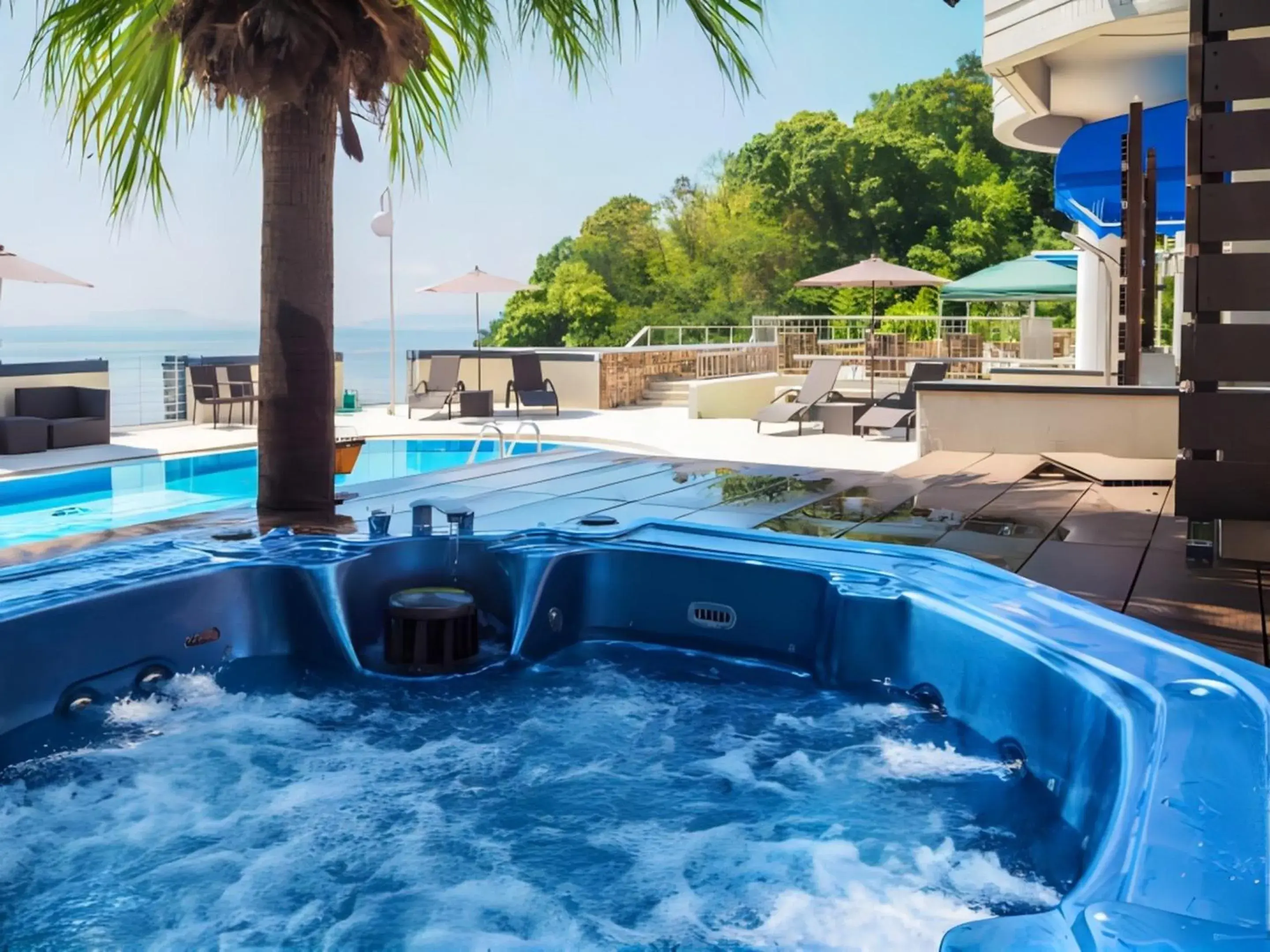 Pool view in LiVEMAX RESORT Setouchi Sea Front Pool view in LiVEMAX RESORT Setouchi Sea Front