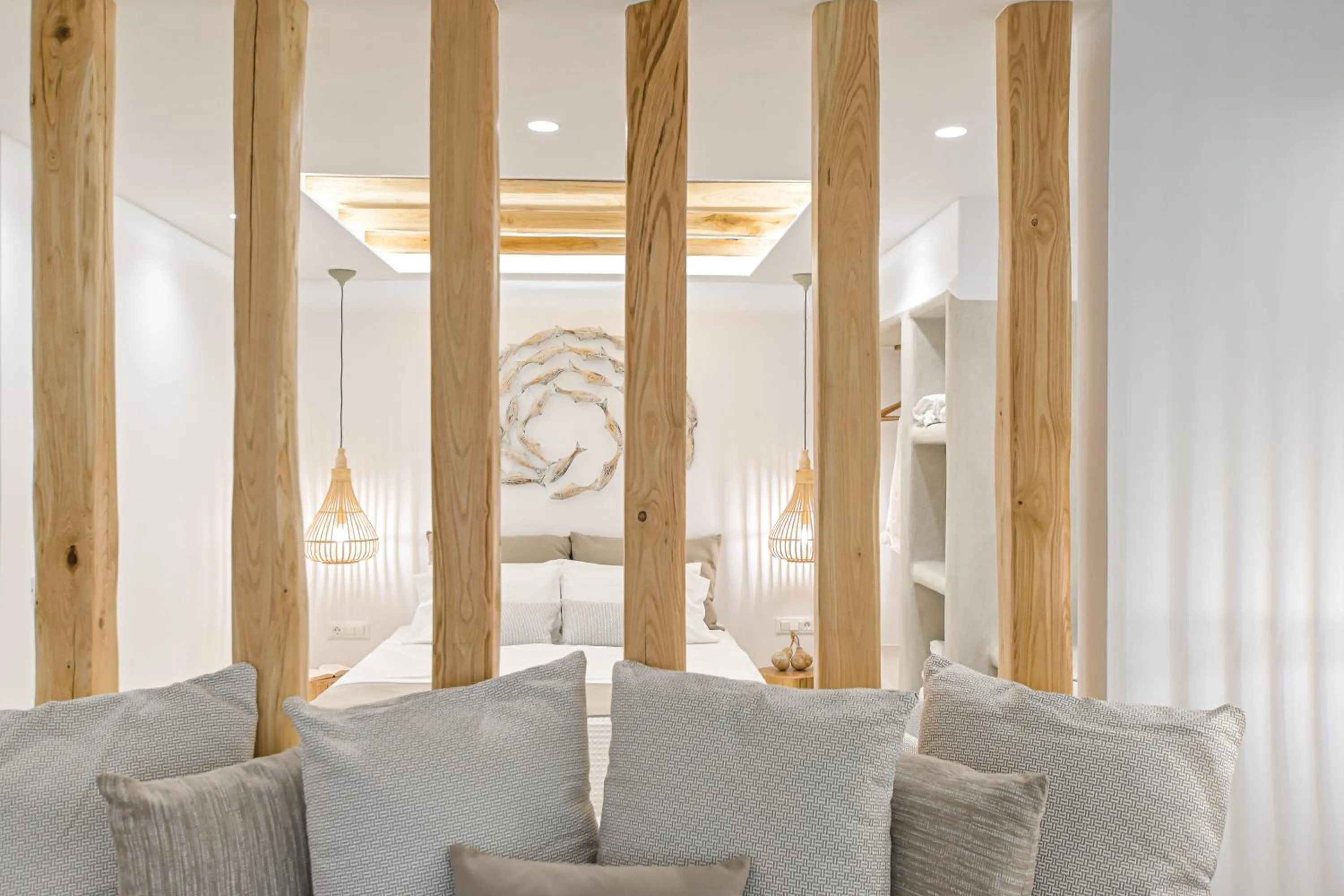 Bed in Villa Adriana Hotel