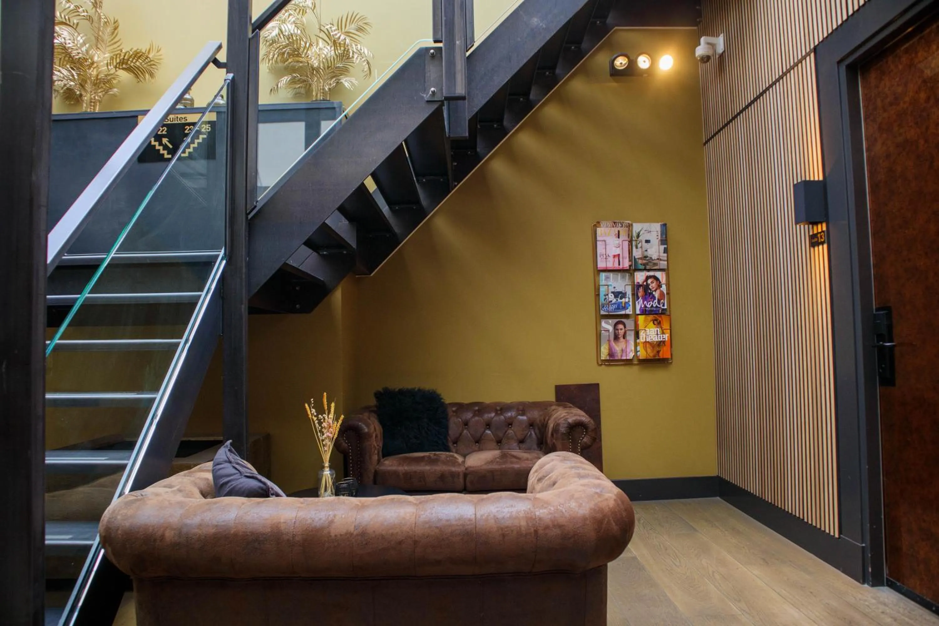 Seating area in Manzo's Suites