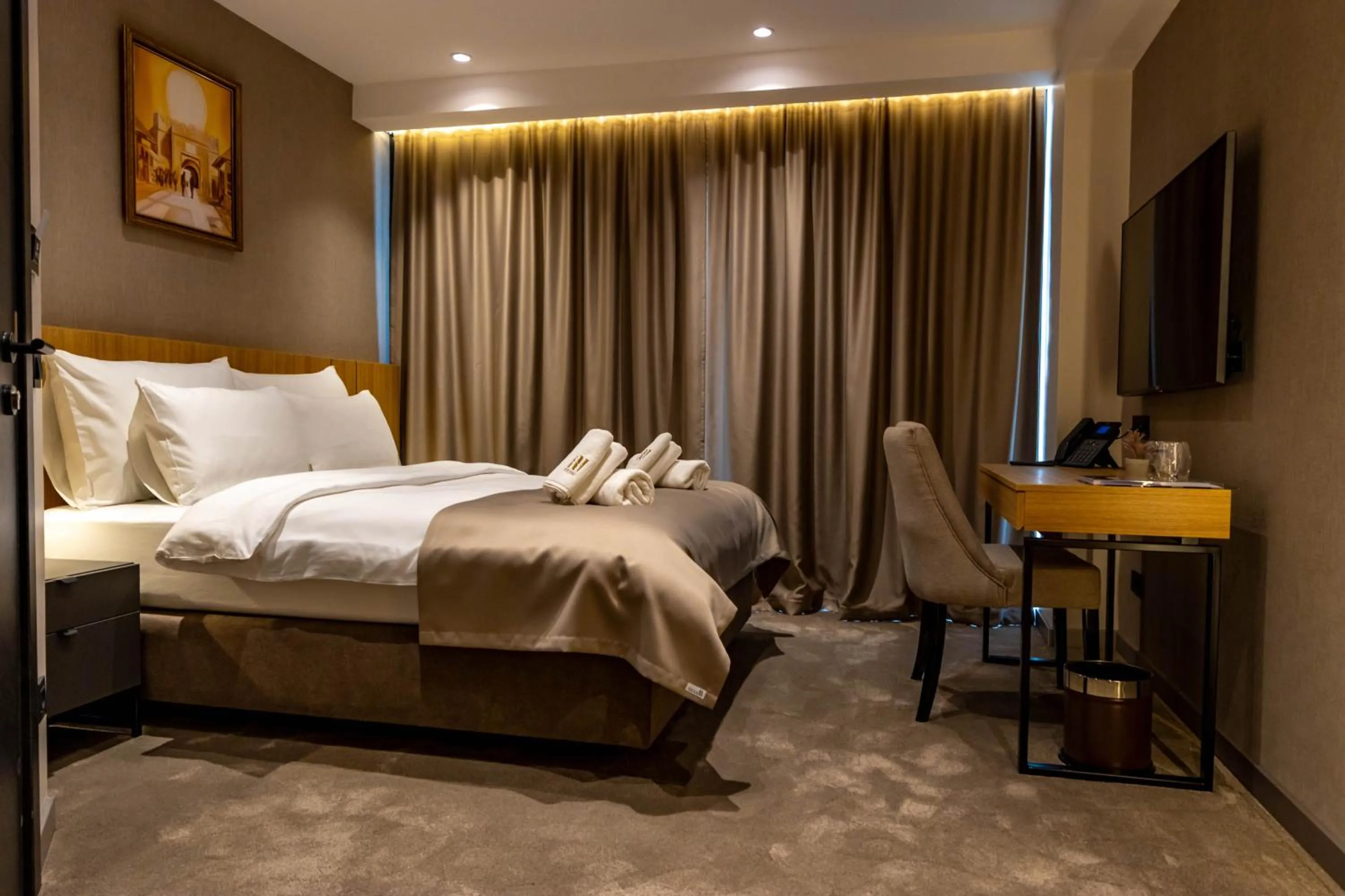 Bed in Hotel Helm