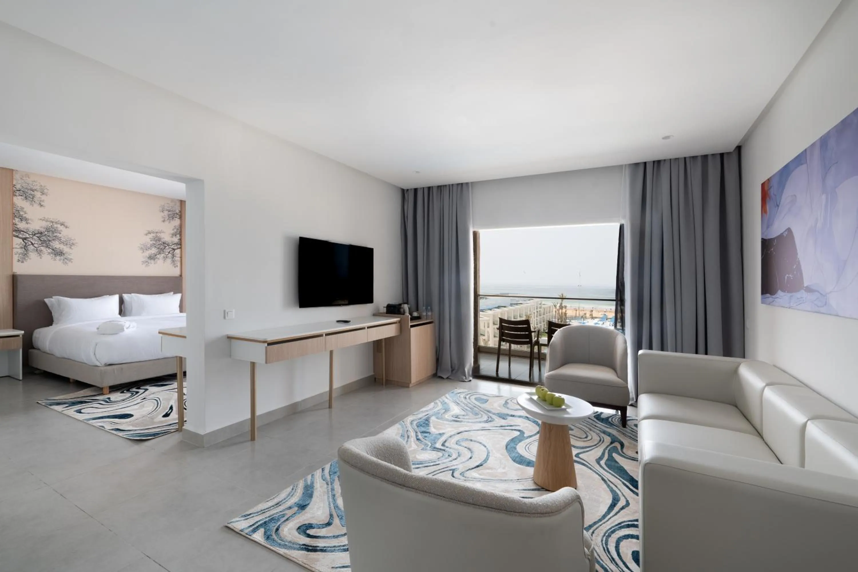 Communal lounge/ TV room, Bed in Pickalbatros Palais Des Roses - Agadir - All Inclusive