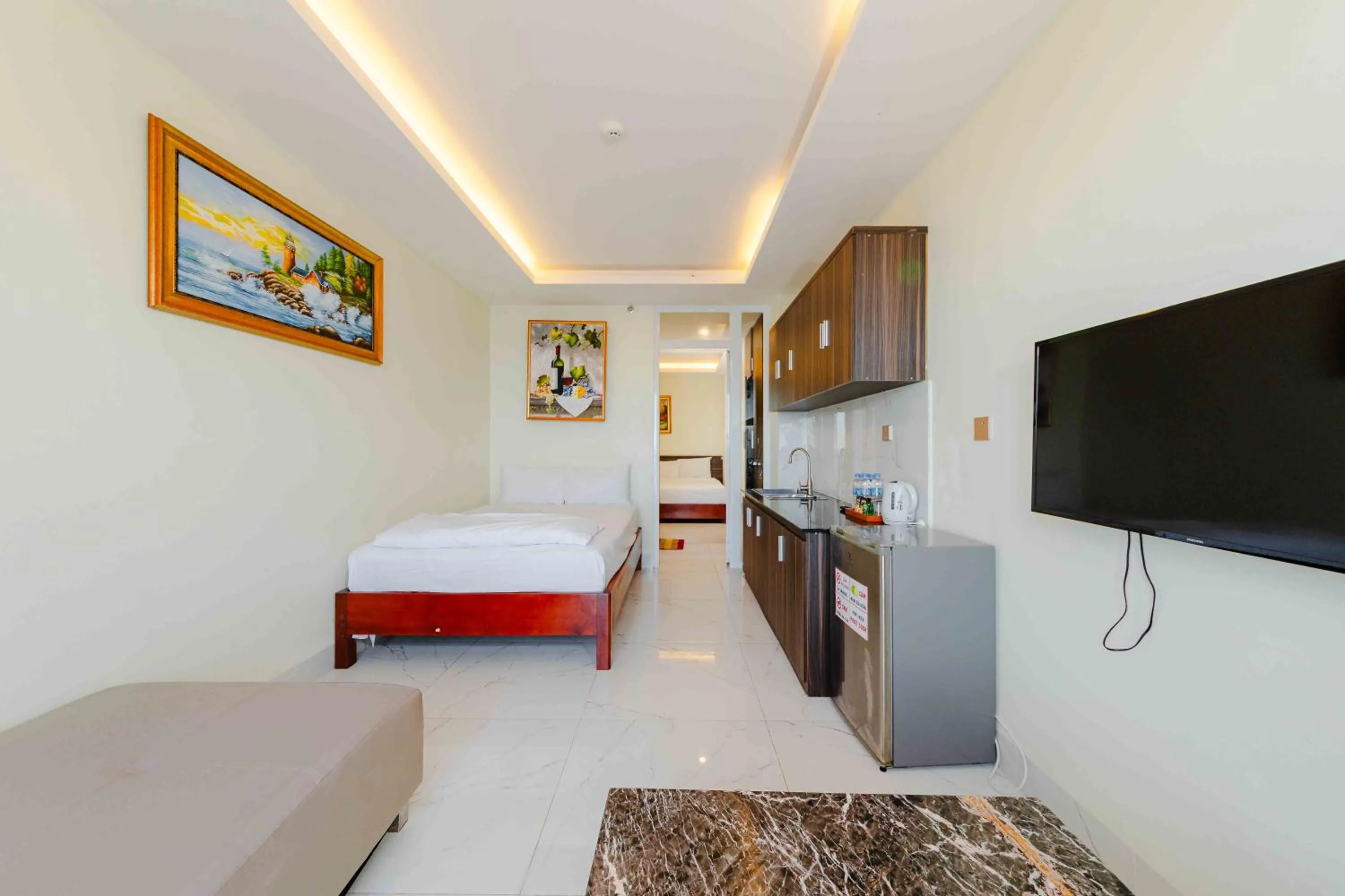 Kitchen or kitchenette, Bed in Sin OAE