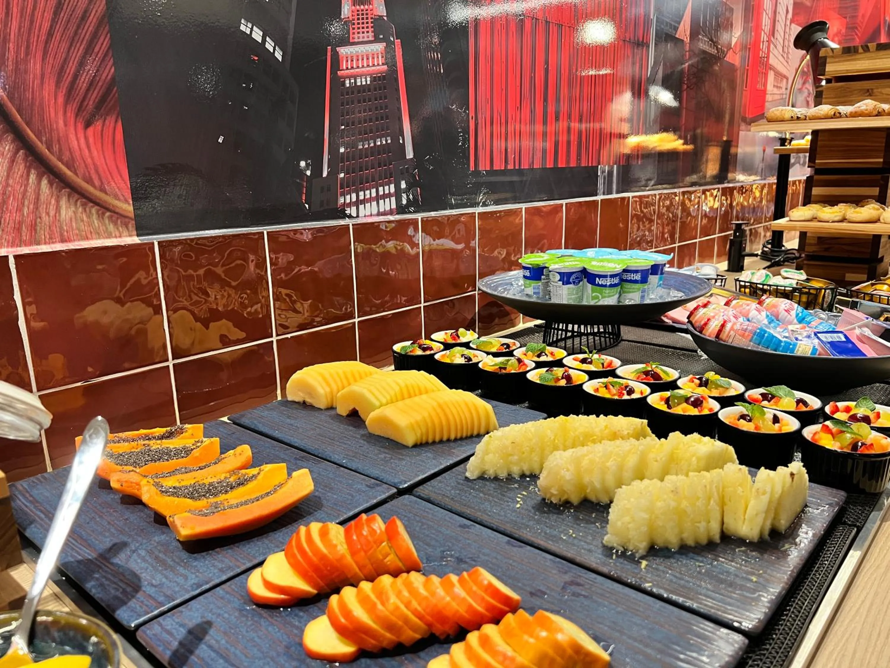Buffet breakfast in Radisson RED Ibirapuera