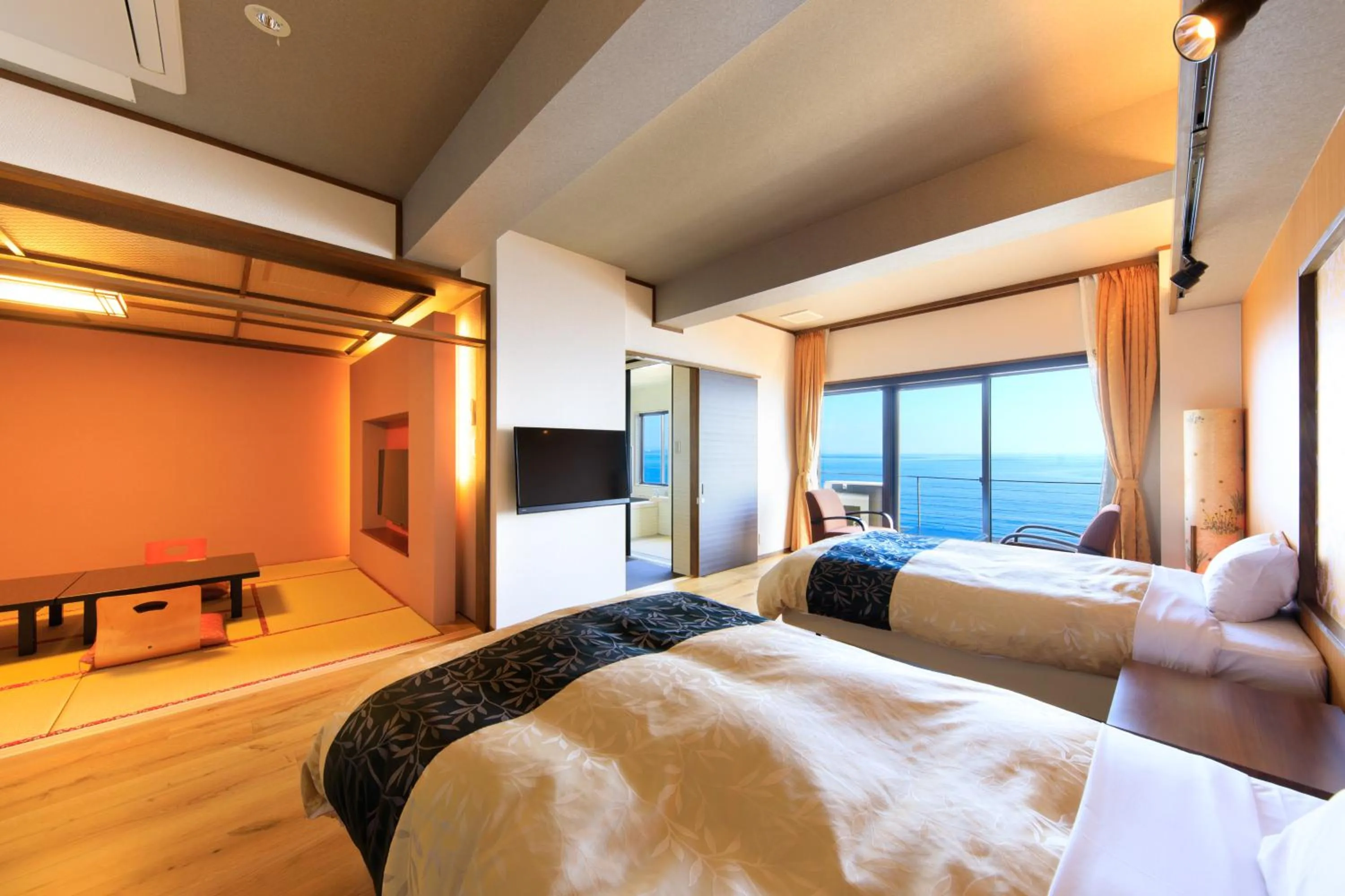 Bed in Seaside Hotel Mimatsu Ooetei