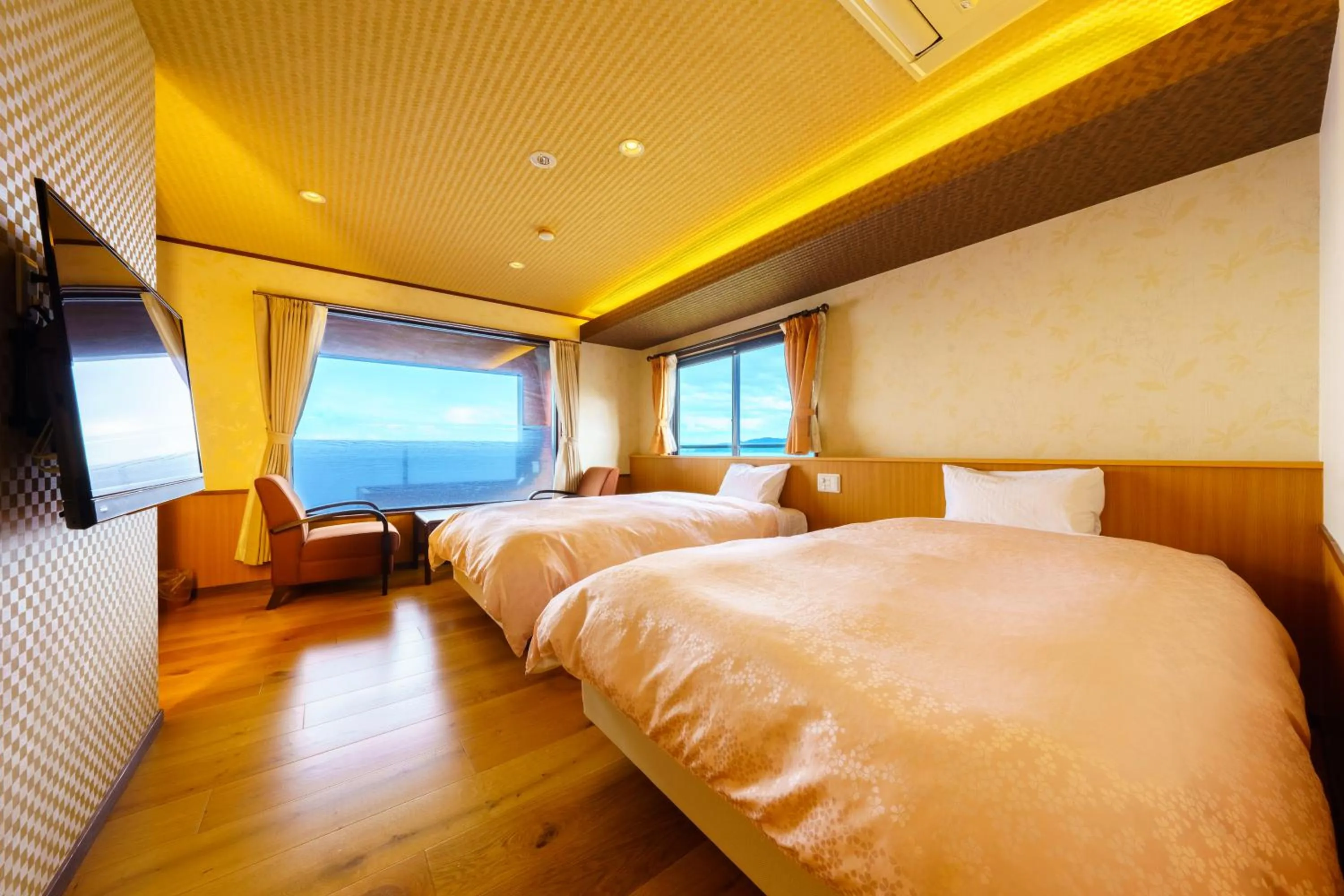 Bed in Seaside Hotel Mimatsu Ooetei