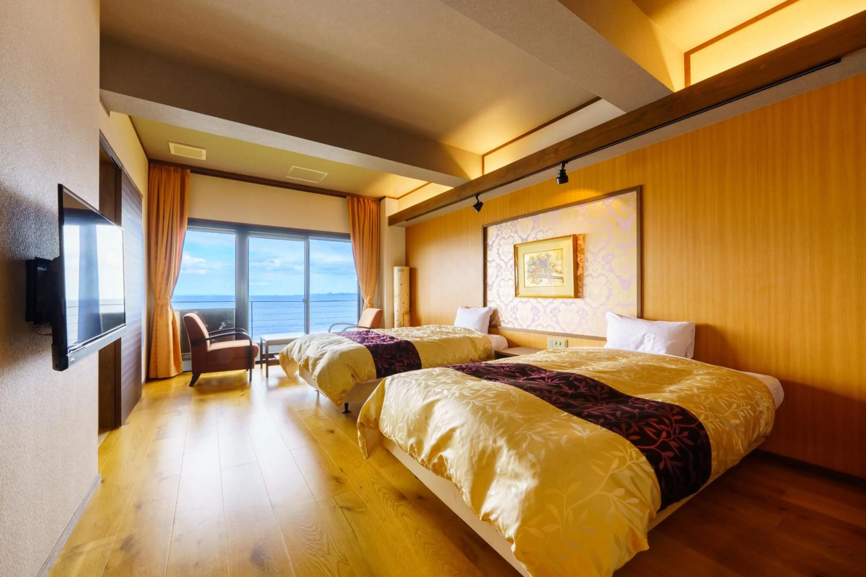 Bed in Seaside Hotel Mimatsu Ooetei