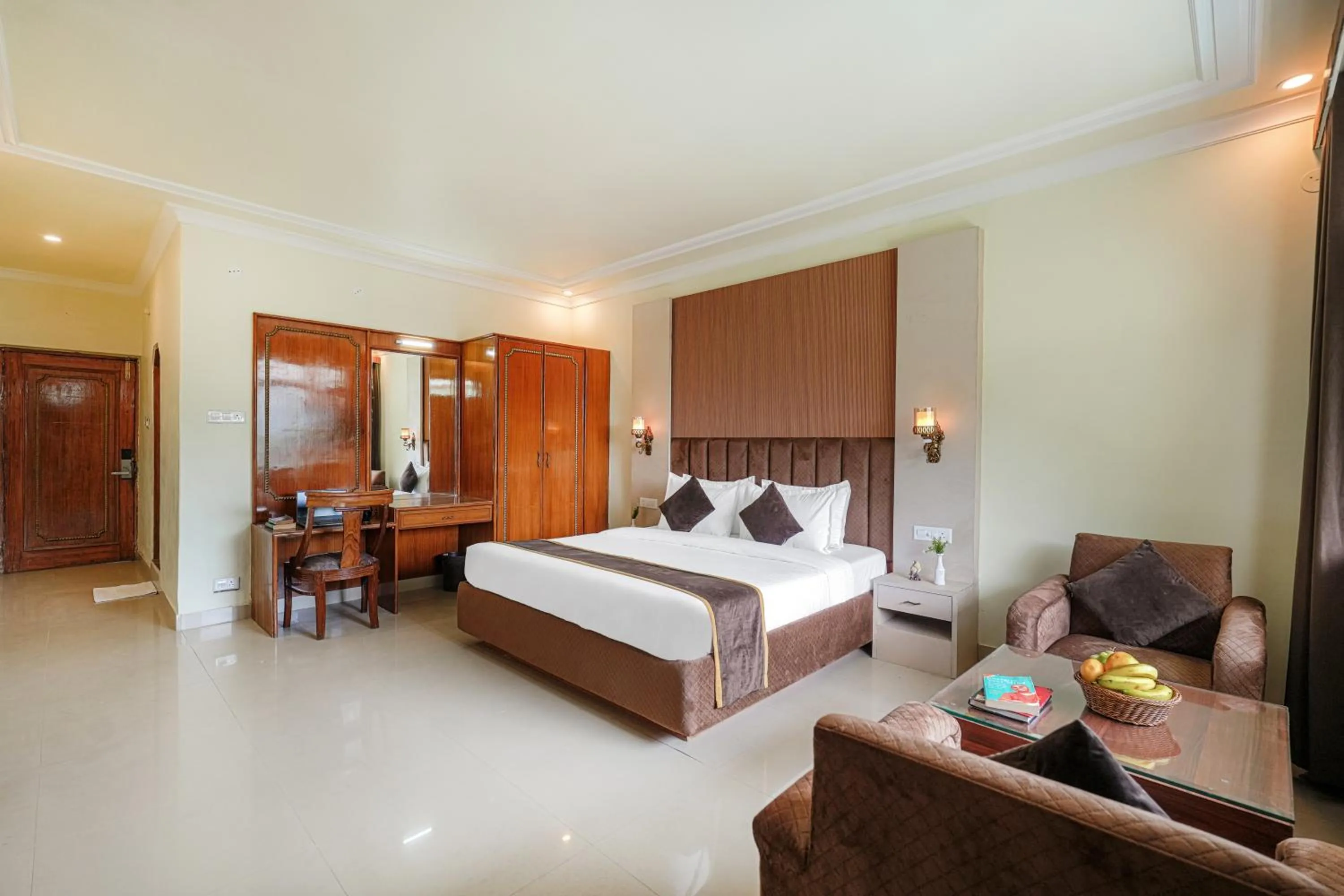 Photo of the whole room, Bed in Pax Hotel Spring Solance 200 mtr from Gandhi Chowk Khajjiyar Road